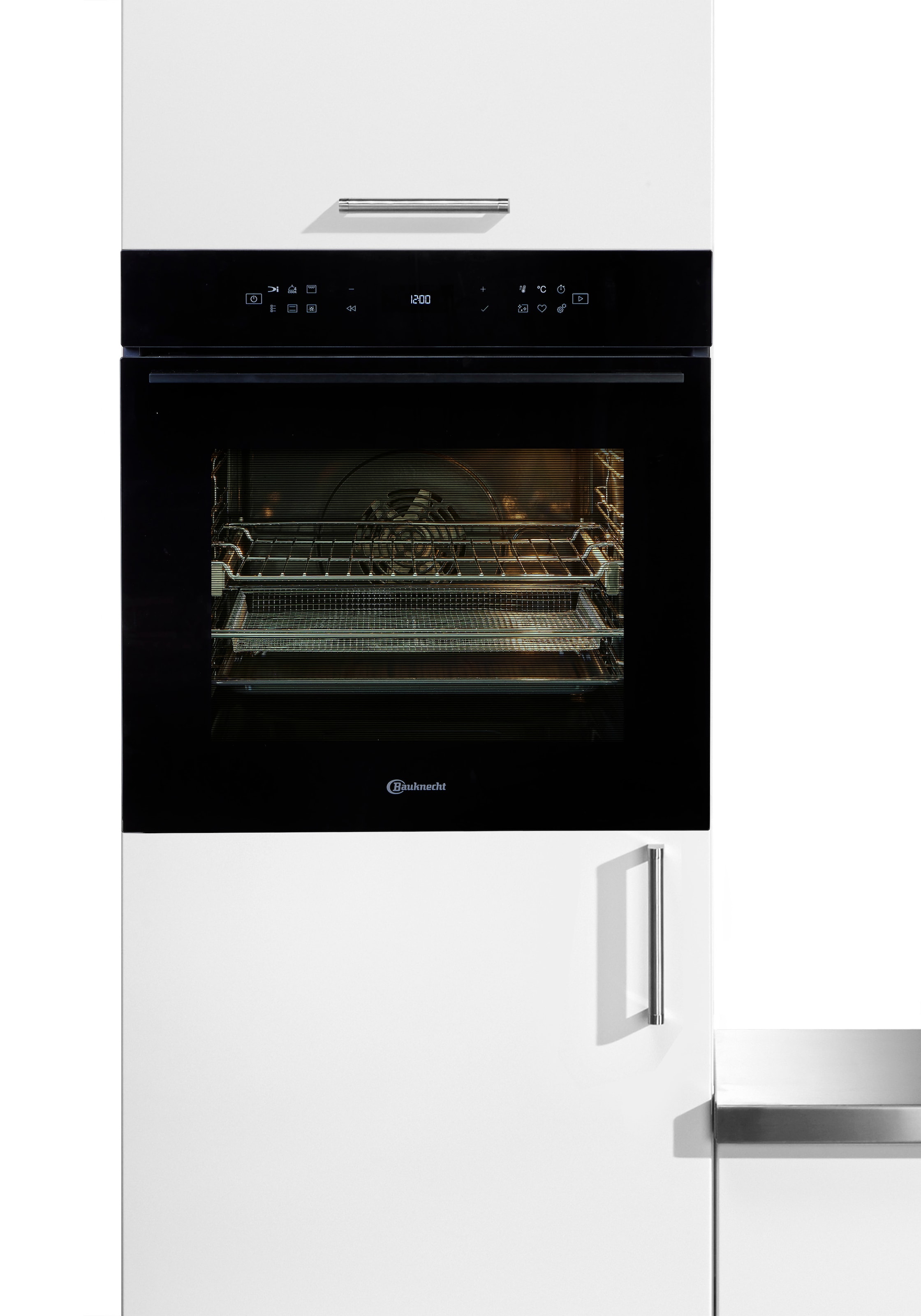 BAUKNECHT Pyrolyse Backofen »BBI7 310C PIZZA« mit 1-fach-Teleskopauszug mit Pyrolyse-Selbstreinigung Restaurant-Pizza daheim: 310°C Pizza-Funktion inkl. Pizzastein