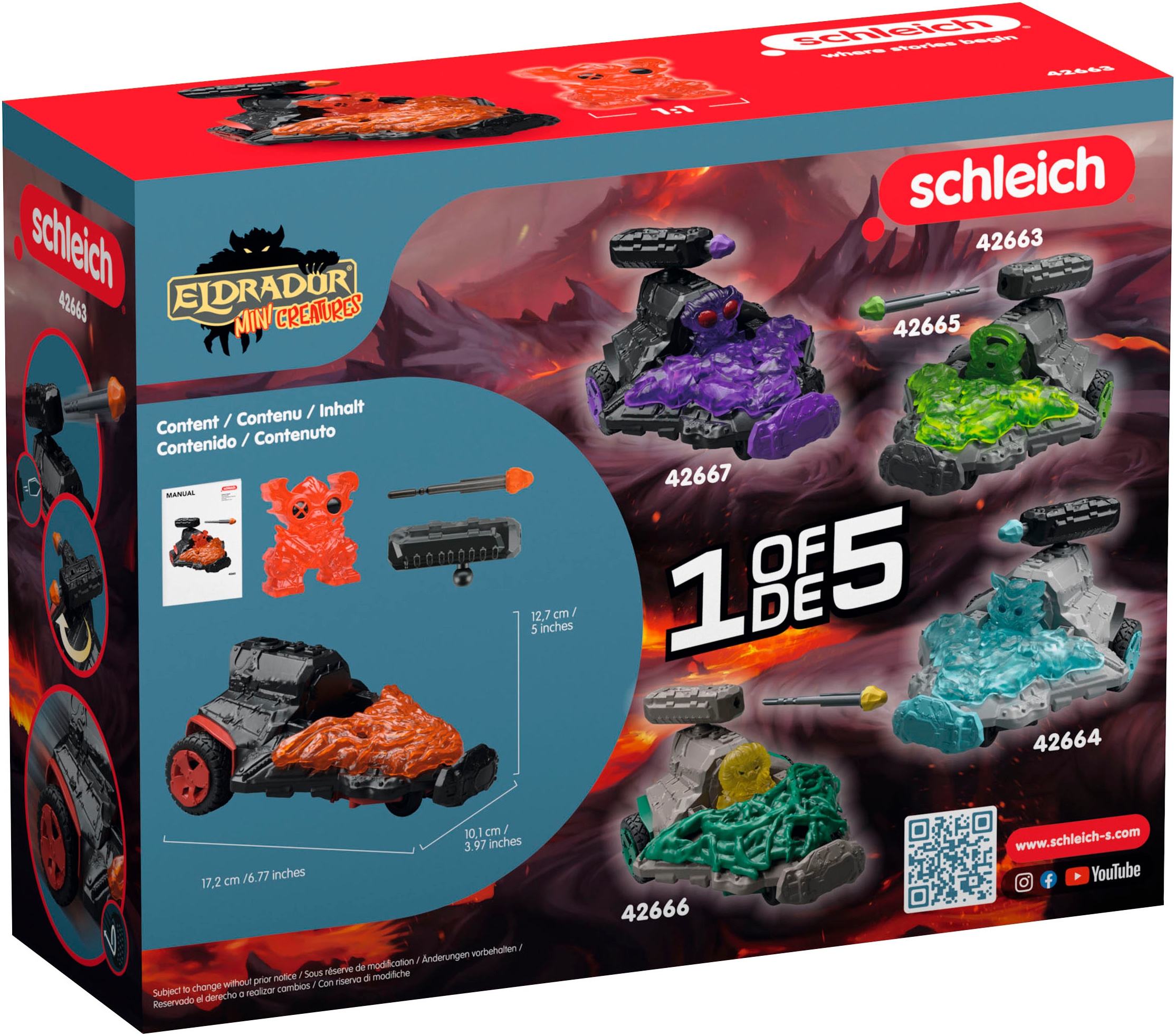 Schleich® Spielzeug-Auto »ELDRADOR® CREATURES, Lava Düsenjet Fahrzeug mit Mini Cretaure (42663)«, Made in Europe
