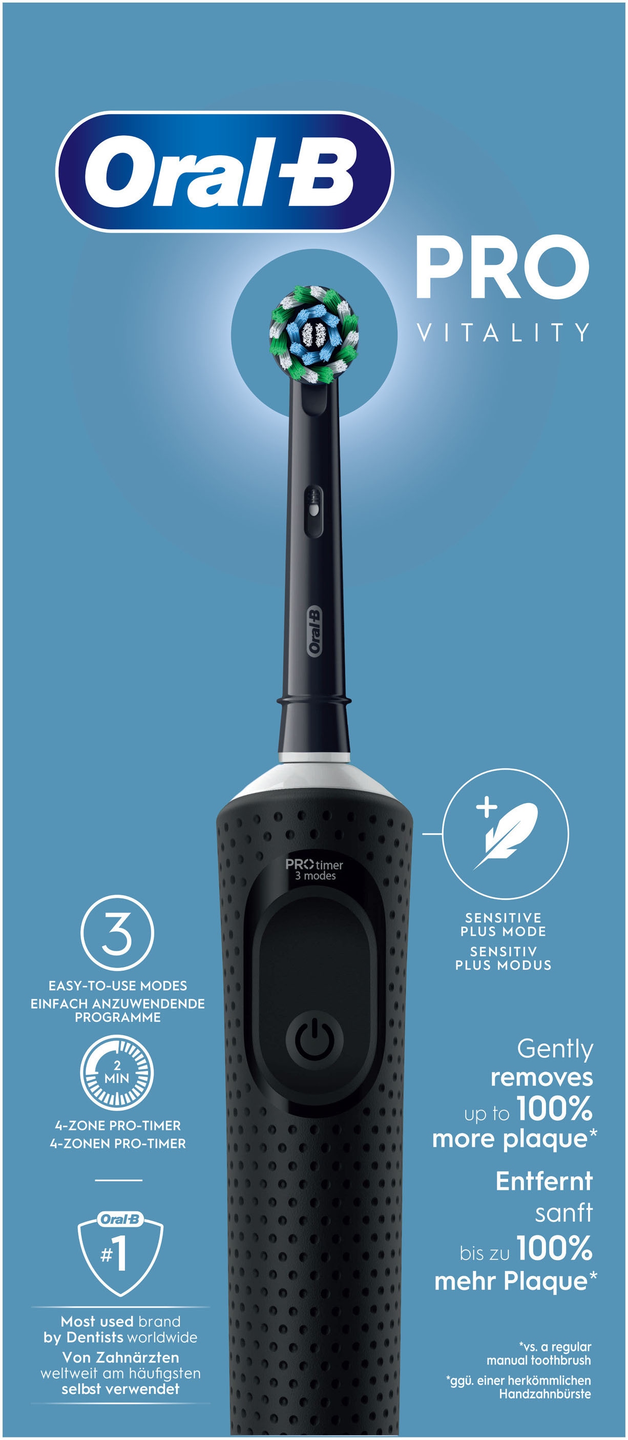 Oral-B Elektrische Zahnbürste »Oral-B Pro Vitality« 1 Stk. Aufsteckbürsten 1 Aufsteckbürste