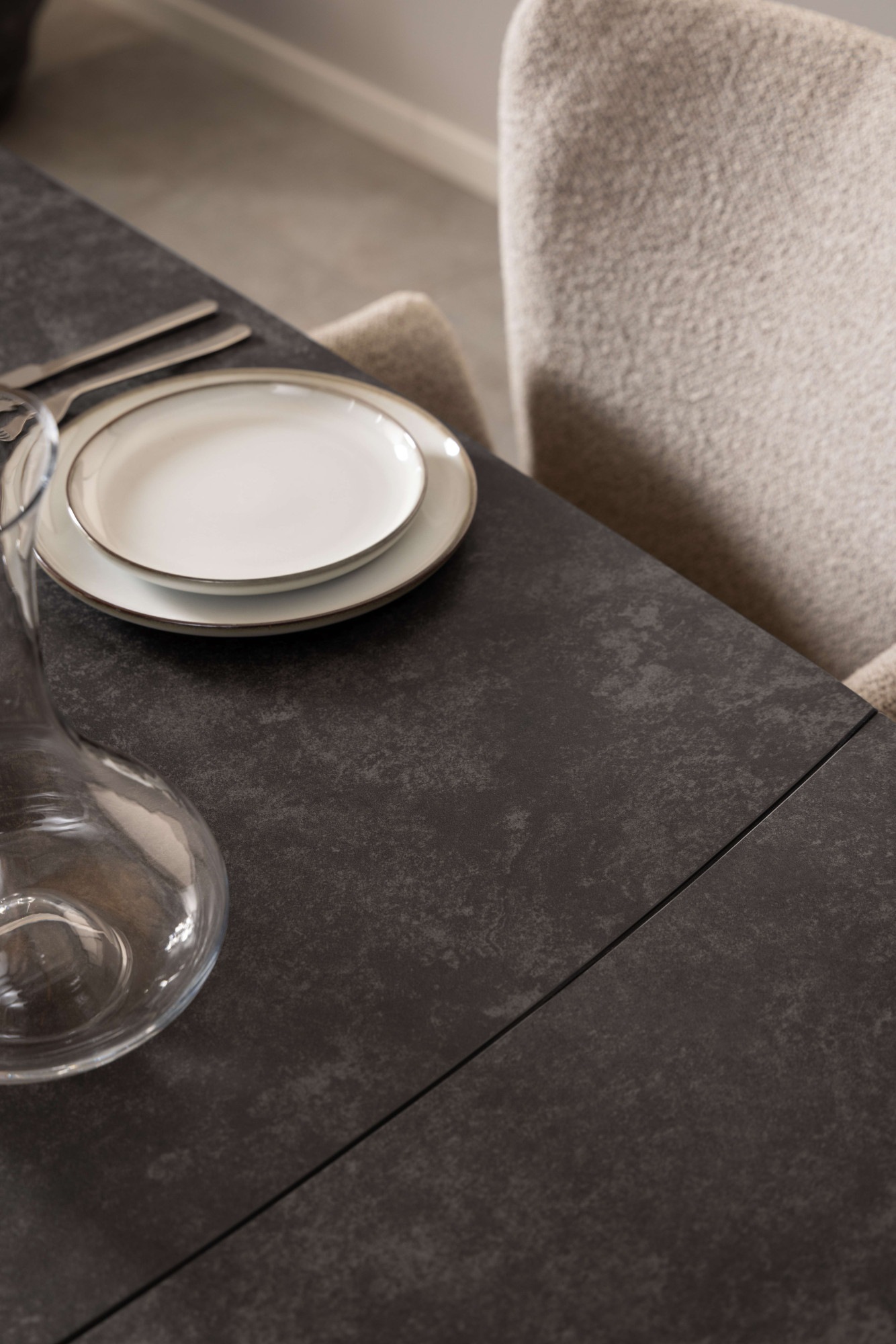 ACTONA GROUP Esstisch »Blackburn Tisch, Esszimmertisch,«, Platte in Keramik schwarz, Incl. Zusatzplatte, B: 160/240 cm