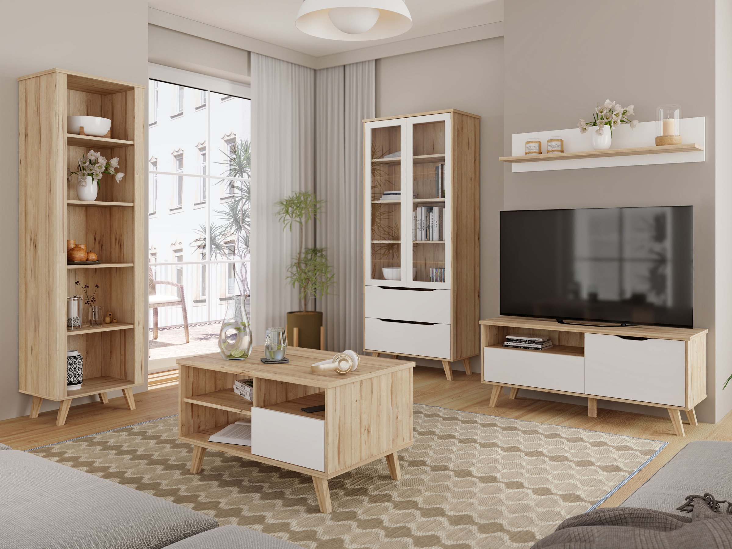 FORTE Wandboard »Vankka Regal Wandmontage«, (B/H/T 120/25,6/21,9 cm), Wandregal, zweifarbiges Dekor, einfache Montage