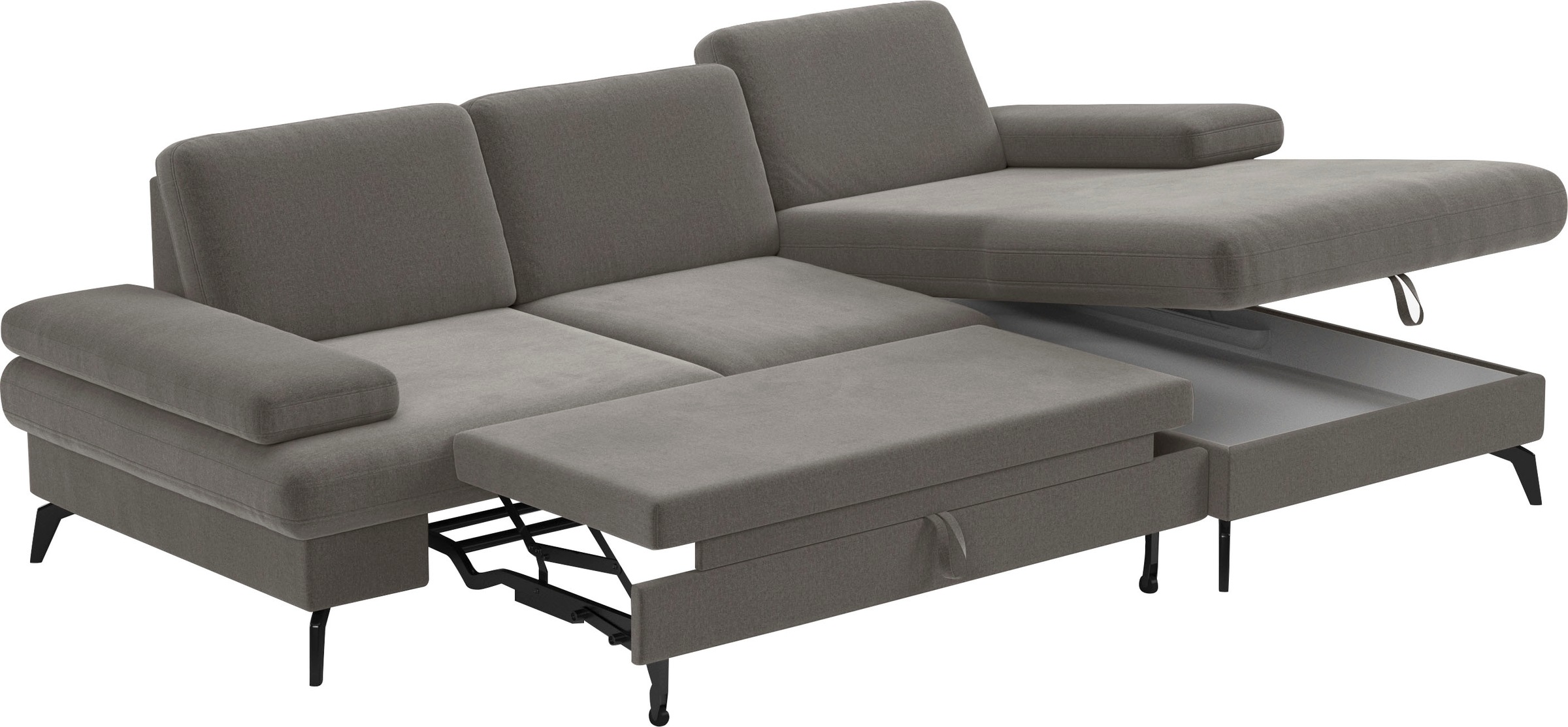 sit&more Ecksofa »Morris L-Form, inkl. Sitztiefenverstellung«, wahlweise mit Armteilverstellung, Bettfunktion & Bettkasten