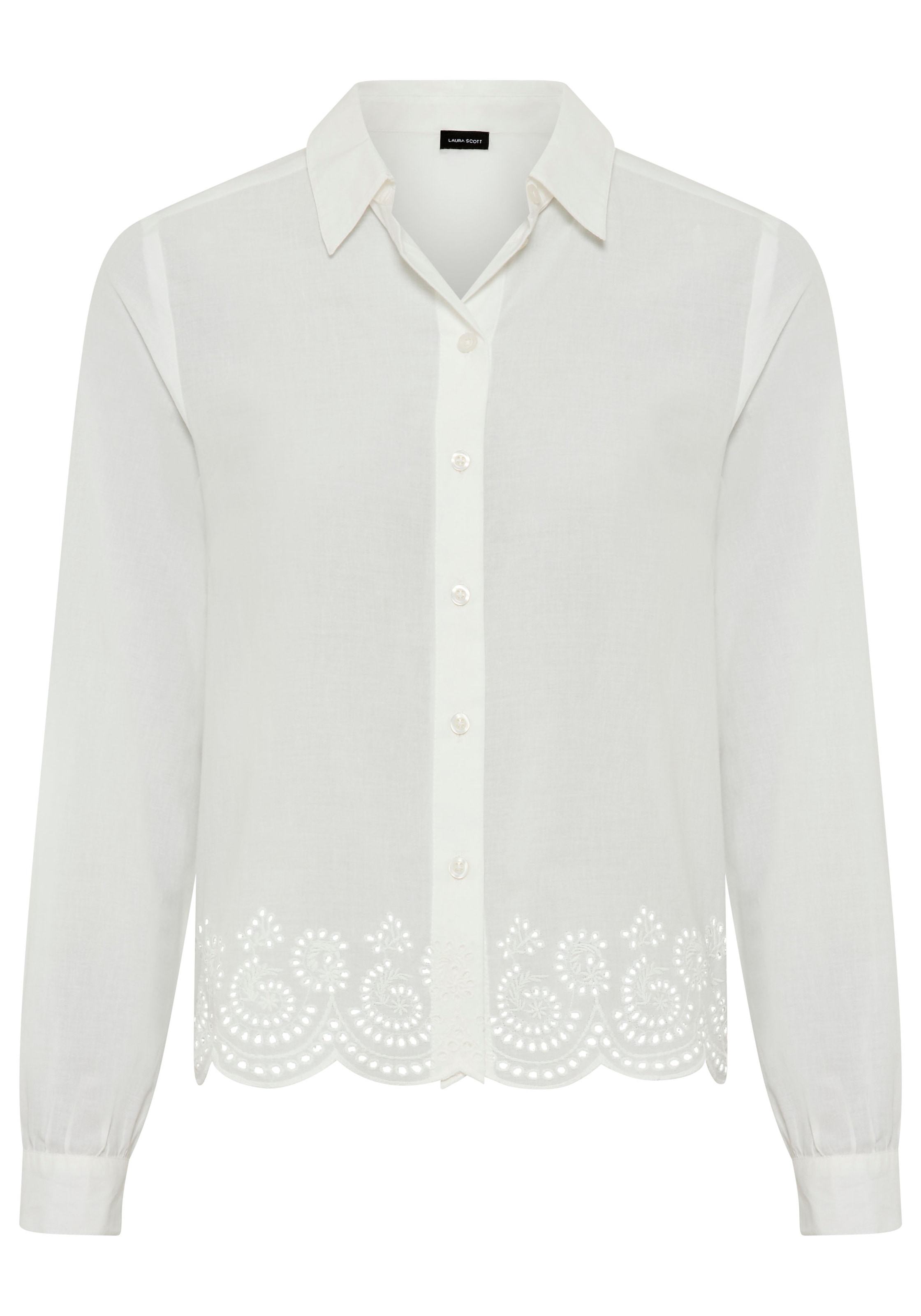 Laura Scott Hemdbluse unifarbene Bluse, mit Knöpfen, aus Baumwolle