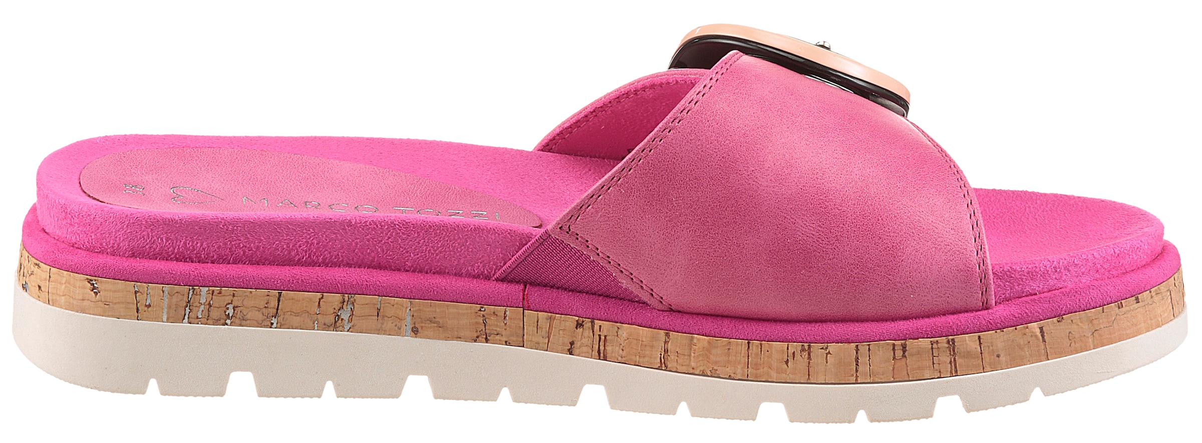 MARCO TOZZI Pantolette  , Plateau, Sommerschuh, Schlupfschuh mit dekorativer Schnalle