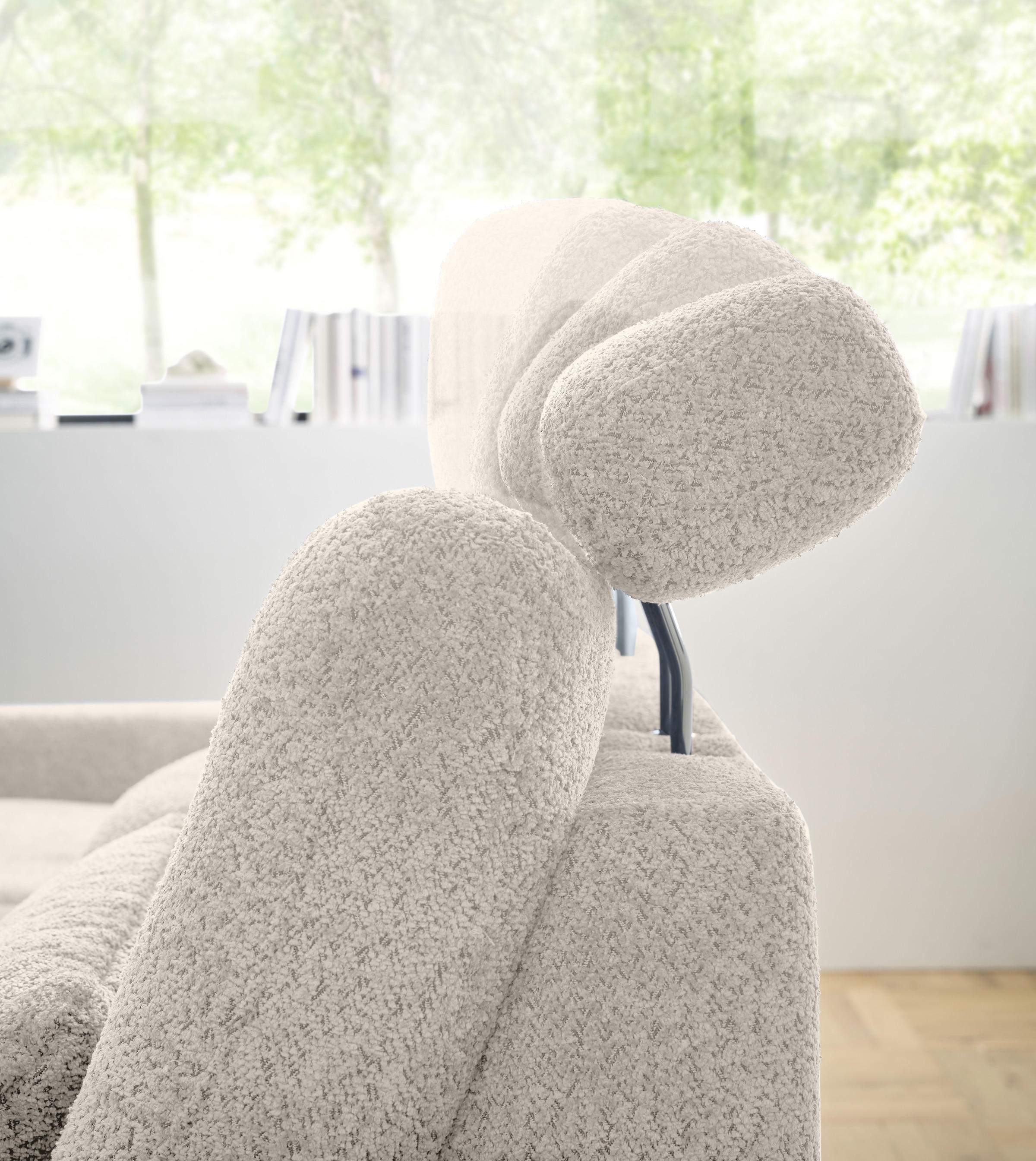 set one by Musterring Ecksofa »SO 3600, inkl motor. Sitztiefenverstellung, Kopfstützen, Nierenkissen«, Sitzhöhe 42 cm, Kaltschaum, Breite 293 x Tiefe 180 cm, Kama sand