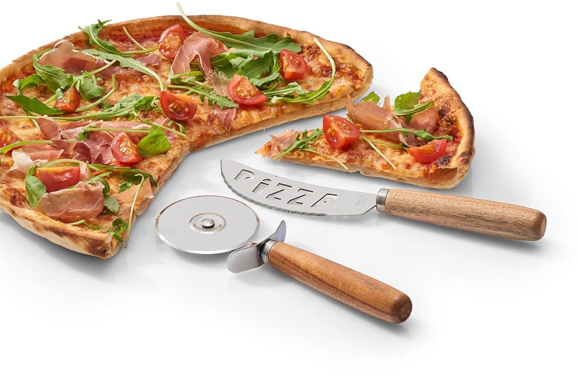 Zeller Present Pizzaschneider, Geschenkbox), tlg., Pizzaliebhaber mit inkl. 3 für Jahren Garantie (Set, XXL 2