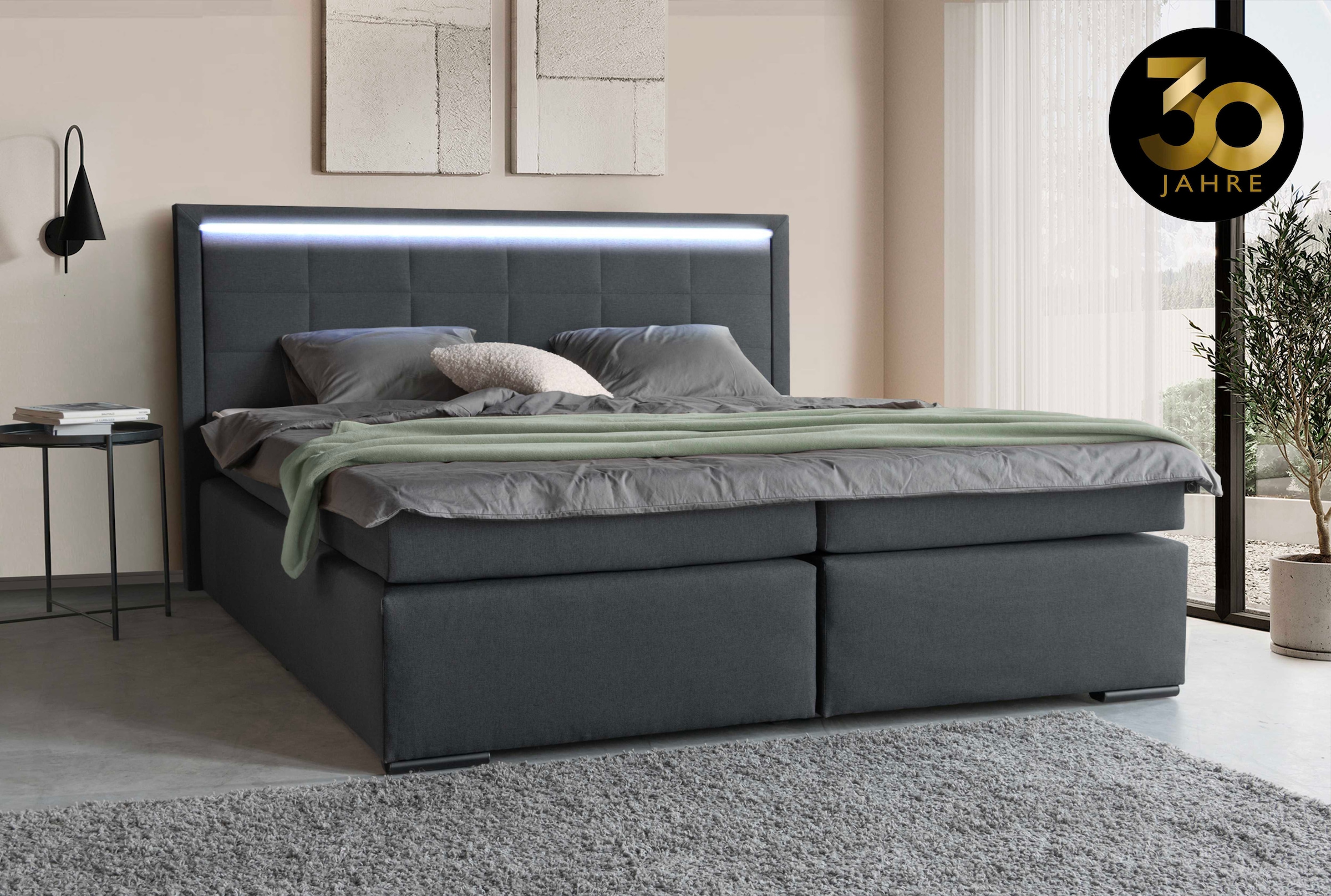 COLLECTION AB Boxspringbett "30 Jahre Jubiläums-Modell Athena" in H2,H3 & H4, wahlweise mit LED-Leiste