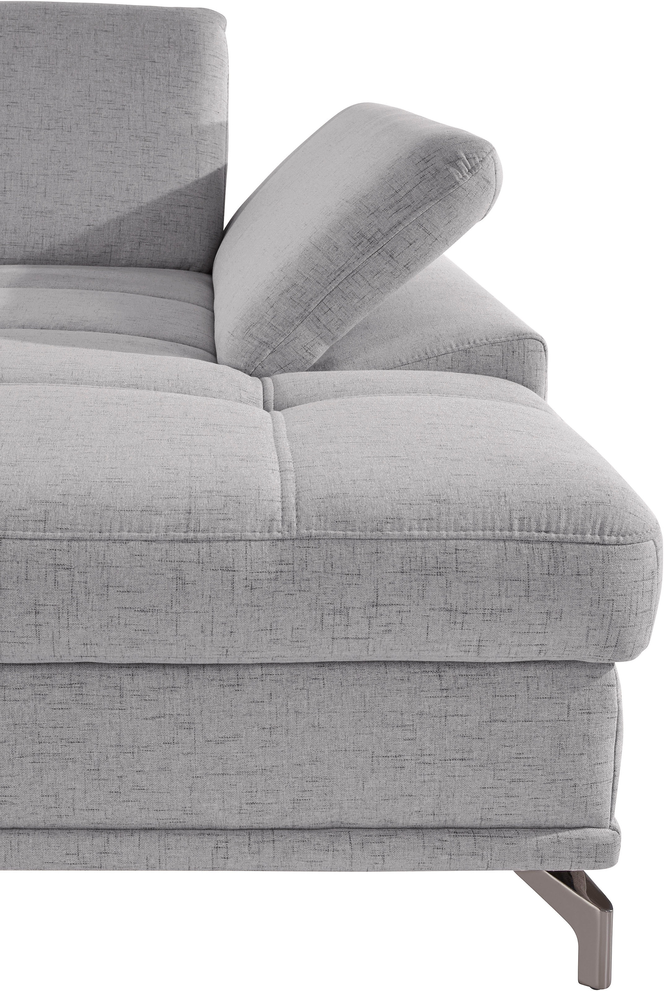 PLACES OF STYLE Ecksofa »Costello L-Form, B: 301 cm mit Sitztiefen-, Armteilverstellung &« 3 Nierenkissen, optional Bettfunktion & Bettkasten