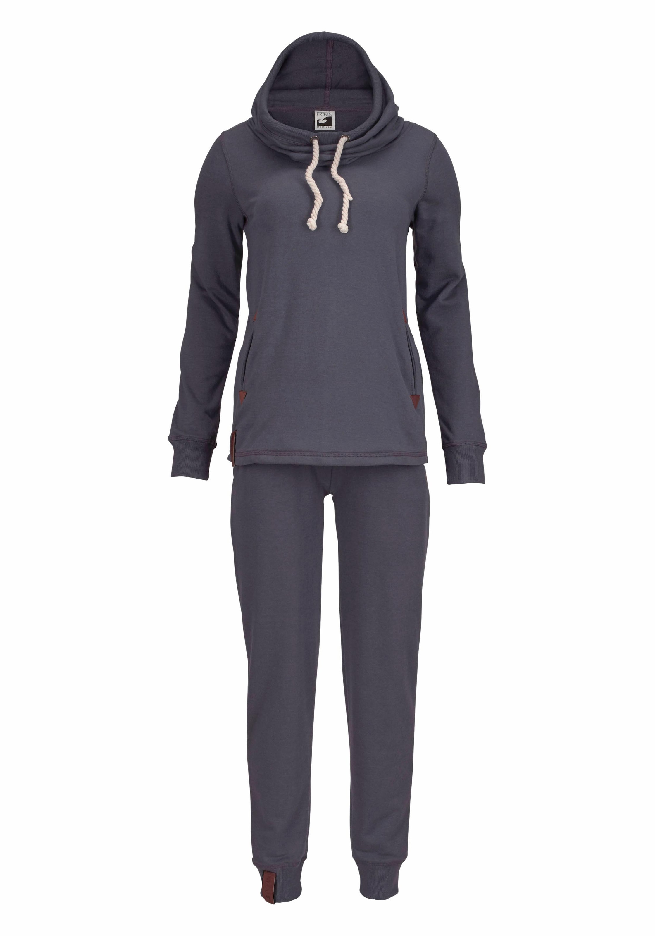 Sportswear bei Lederimitat-Details mit Joggingsuit«, Ocean Jogginganzug »Essentials 2 tlg.), (Set,