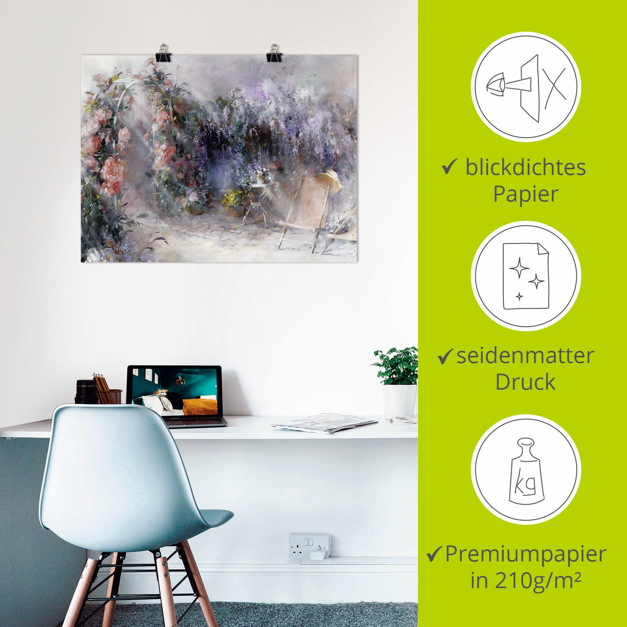 Artland Wandbild »Rosen und Flieder« Garten 1 Stk. tlg. als Leinwandbild, Poster in verschied. Größen