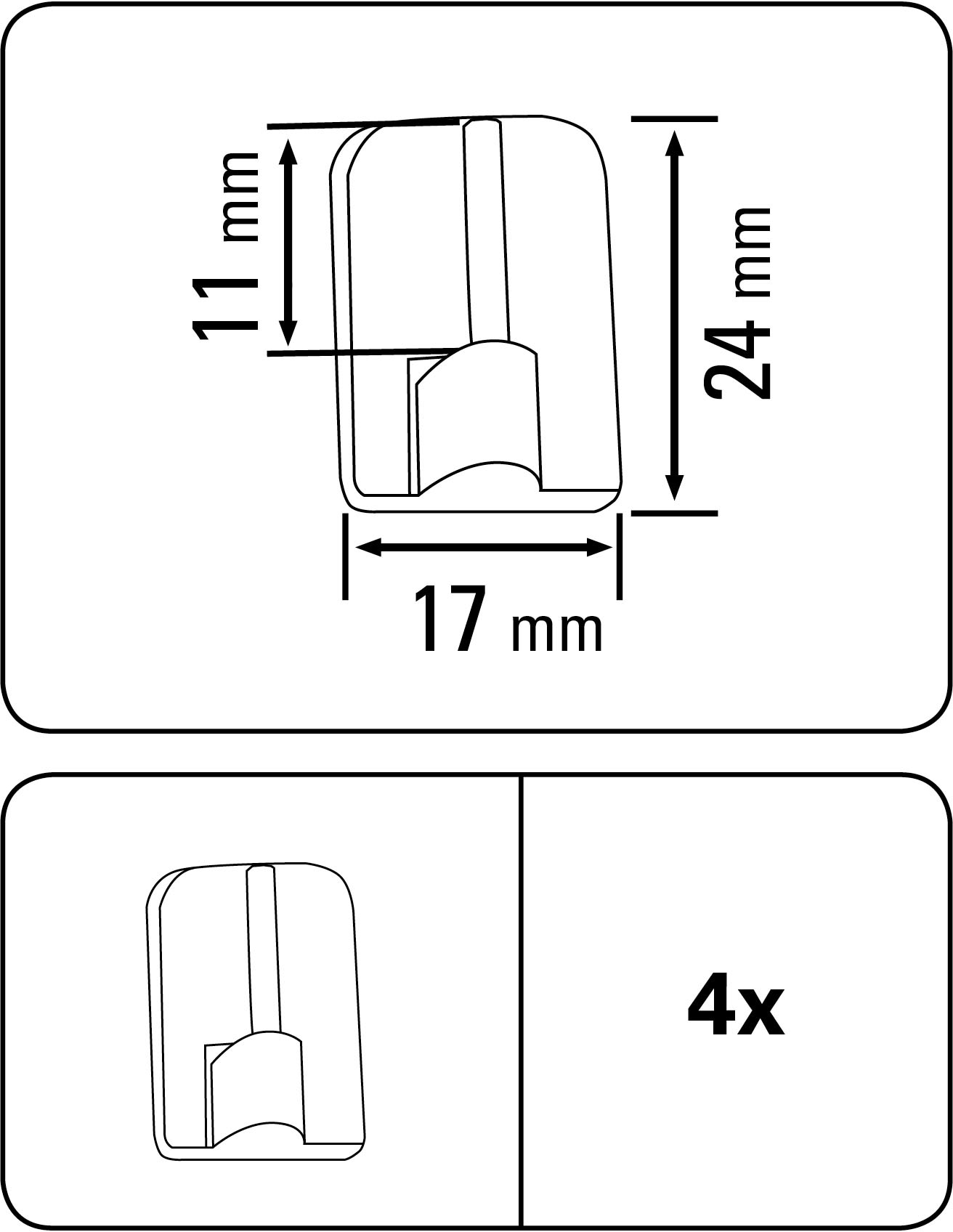 GARDINIA Gardinenstangenhalter, St.), Ø 4 mm flachoval Serie Vitragestange (Set, 11