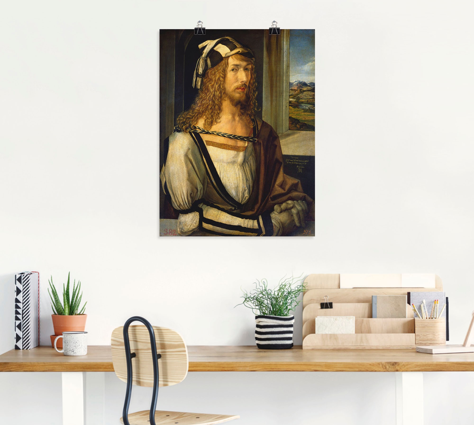 Artland Wandbild »Selbstbildnis mit Landschaft. 1498«, Porträts, (1 St.),  als Leinwandbild, Wandaufkleber oder Poster in versch. Größen auf Raten  kaufen