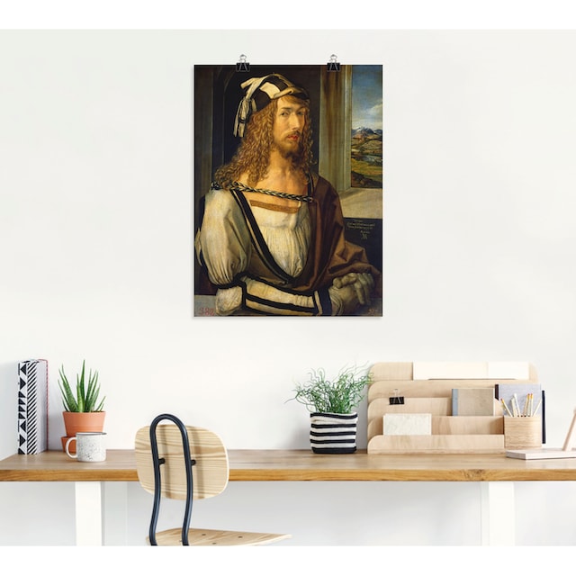 Artland Wandbild »Selbstbildnis mit Landschaft. 1498«, Porträts, (1 St.),  als Leinwandbild, Wandaufkleber oder Poster in versch. Größen auf Raten  kaufen