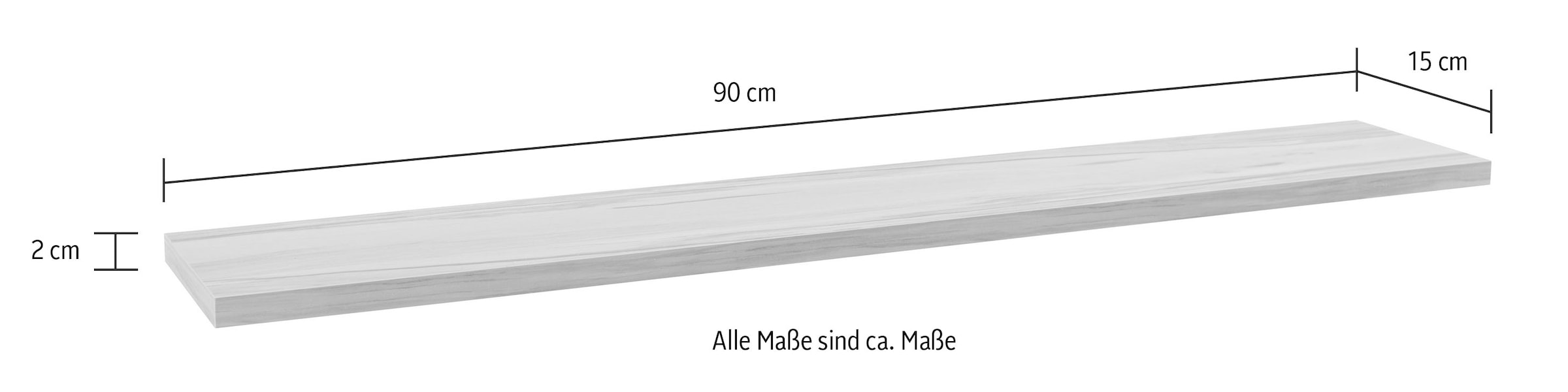 Woltra Wandregal »OSLO«, (2 | 2 Garantie Breite ca. 3 XXL kaufen online Stück mit cm, 90 St.), Jahren