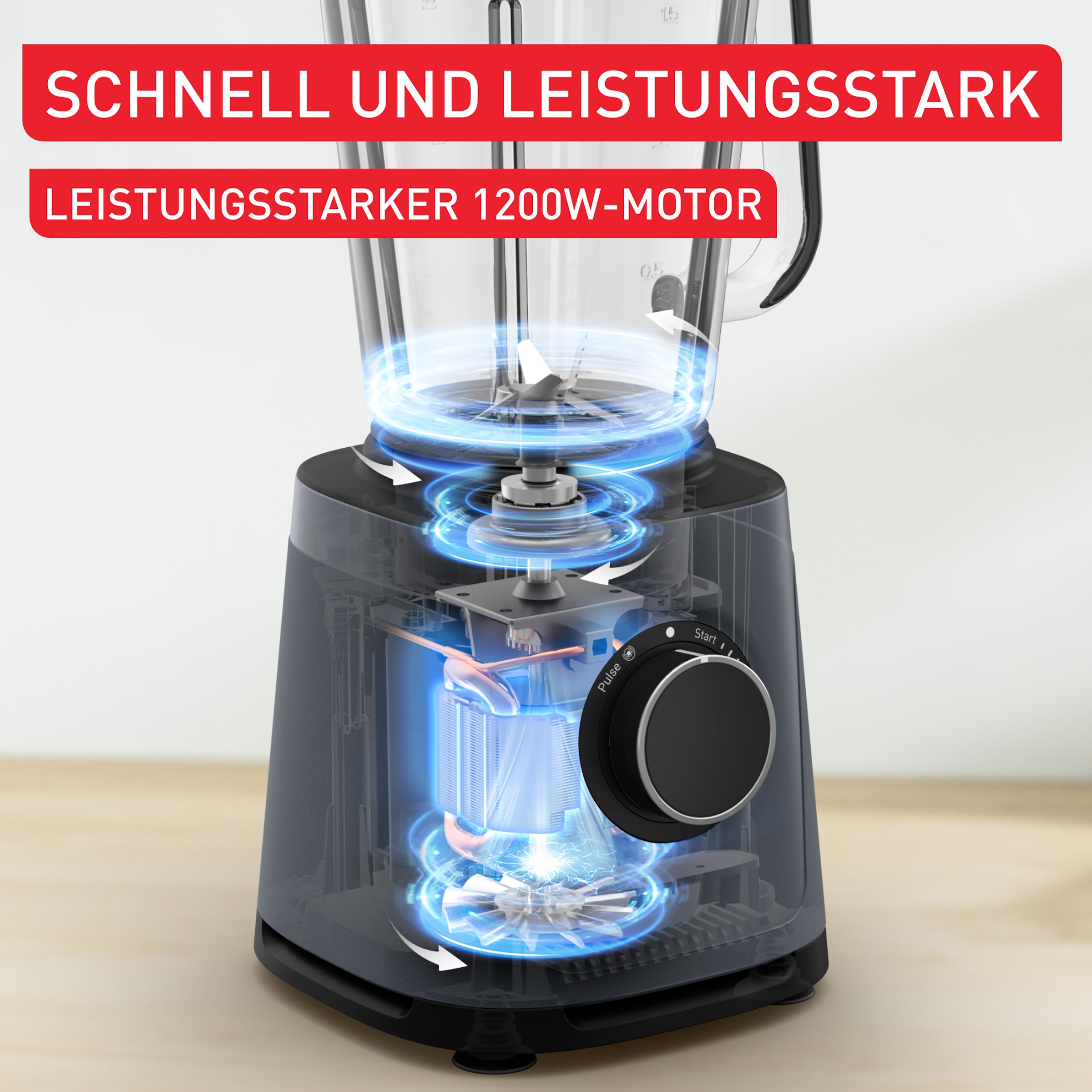 Tefal Standmixer »BL771B PerfectMix Essential«, 1200 W, 2 L Fassungsvermögen, Powelix-Klingen-Technologie