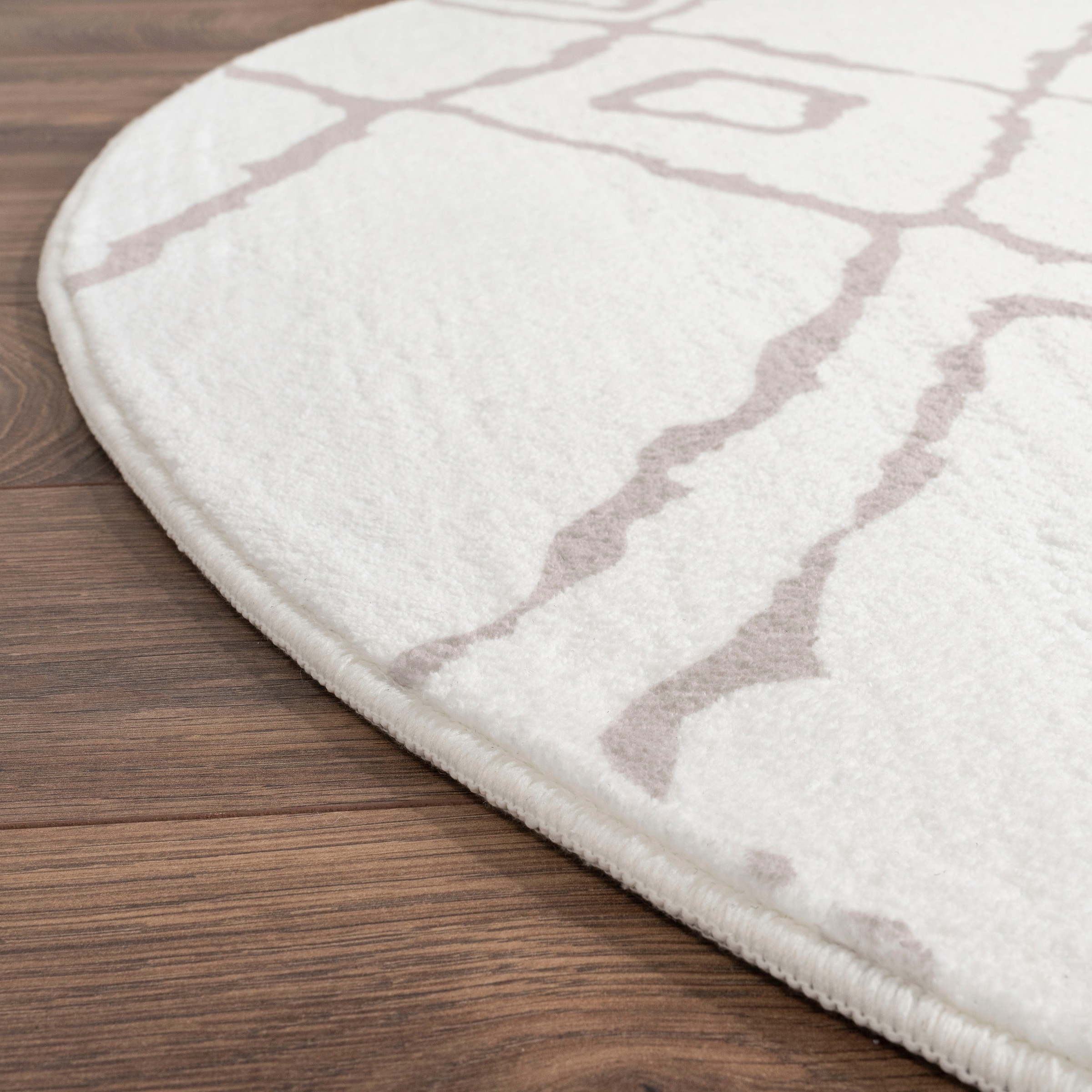 Paco Home Teppich »Luton 661«, rund, 12 mm Höhe, Kurzflor, modernes Rauten Muster, Scandi Design, Wohnzimmer, Esszimmer