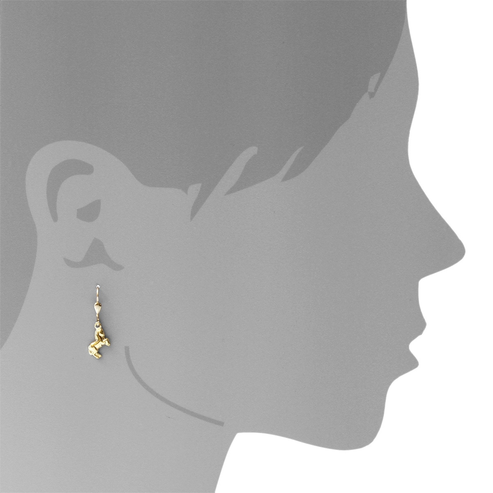 OSTSEE-SCHMUCK Paar Ohrhänger »- Pferd - Gold 333/000 -,«