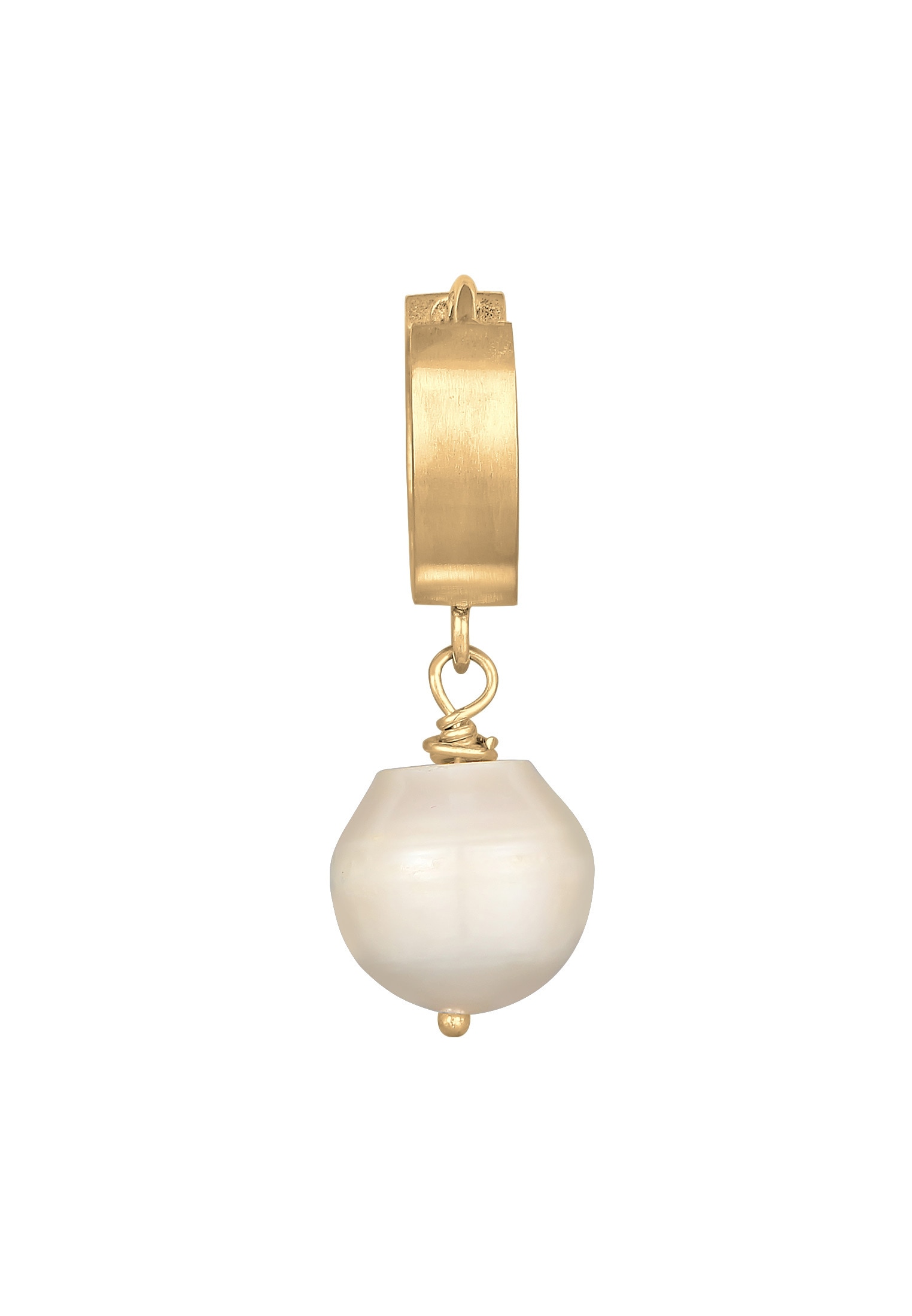 Kuzzoi Paar Creolen »Ohrringe Herren Single Creole mit Perle 925 Sterling Silber«