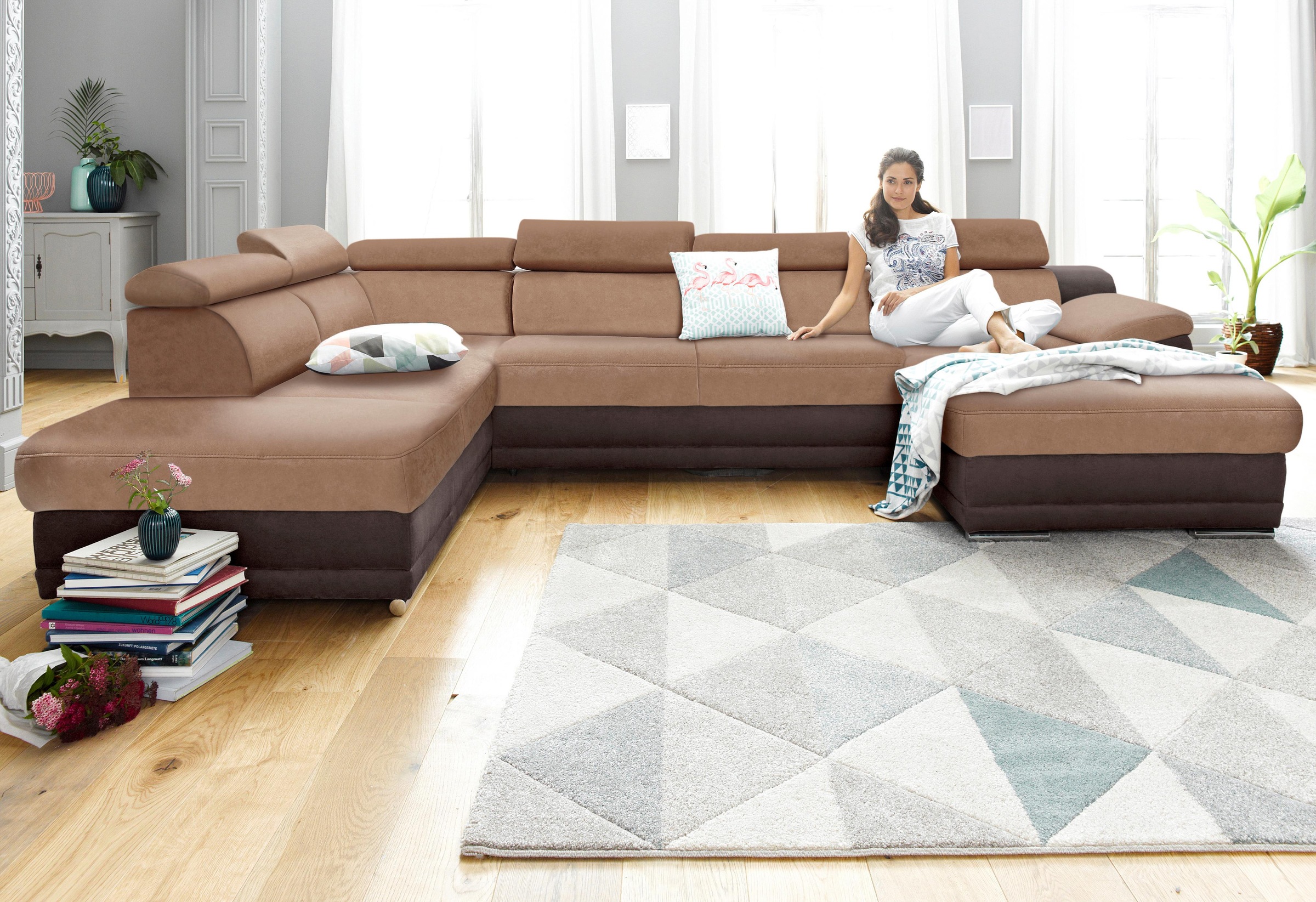 sit&more Wohnlandschaft »Xenia U-Form«, wahlweise mit Bettfunktion