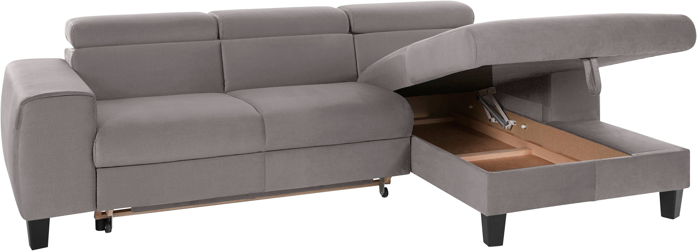 COTTA Polstergarnitur »Morven L-Form«, (Set), Set bestehend aus: Ecksofa mit Kopfteilverstellung & Hocker