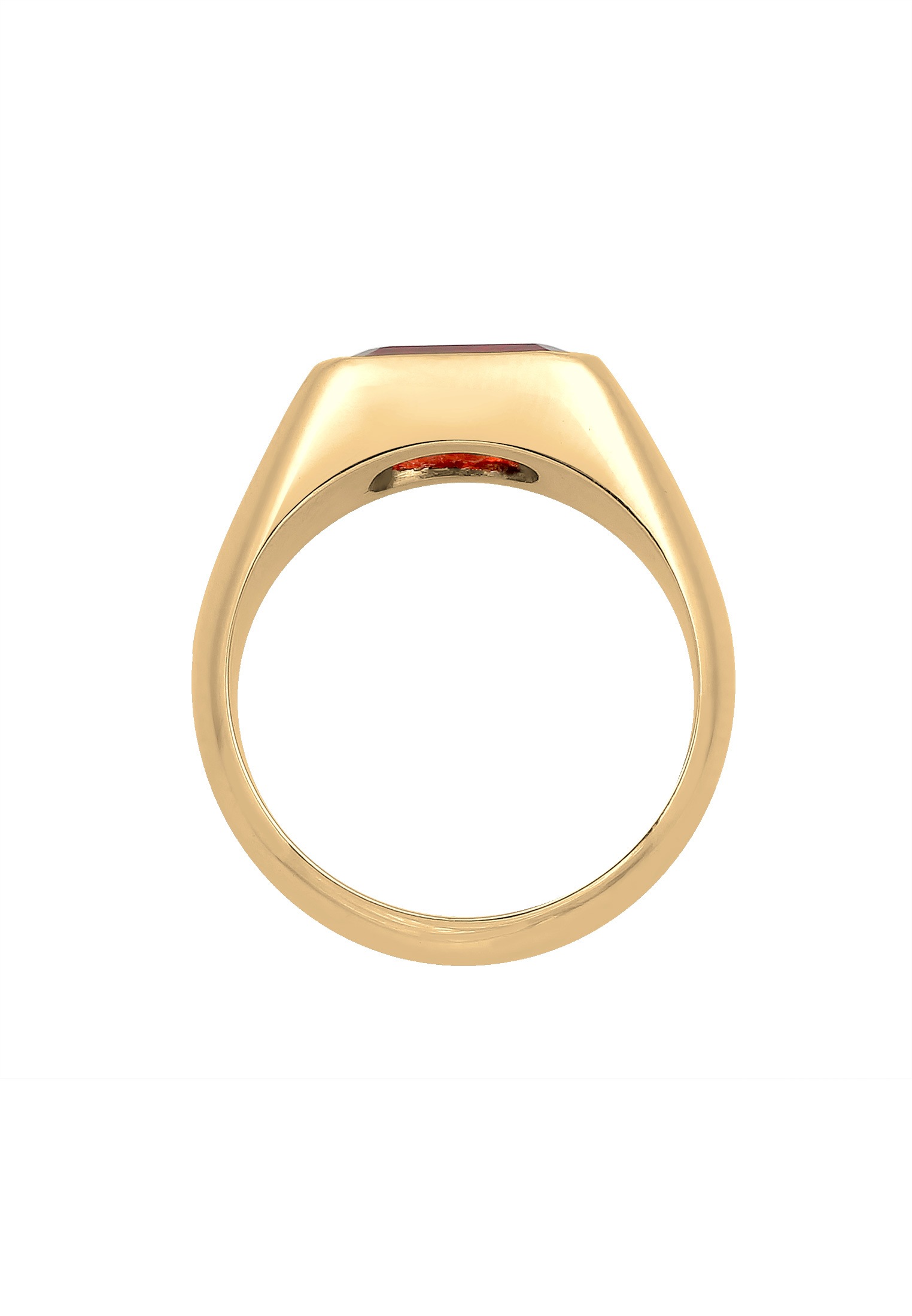 Elli Premium Siegelring »Ring Siegelring Granat Dunkelrot 925 Sterling Silber vergoldet«