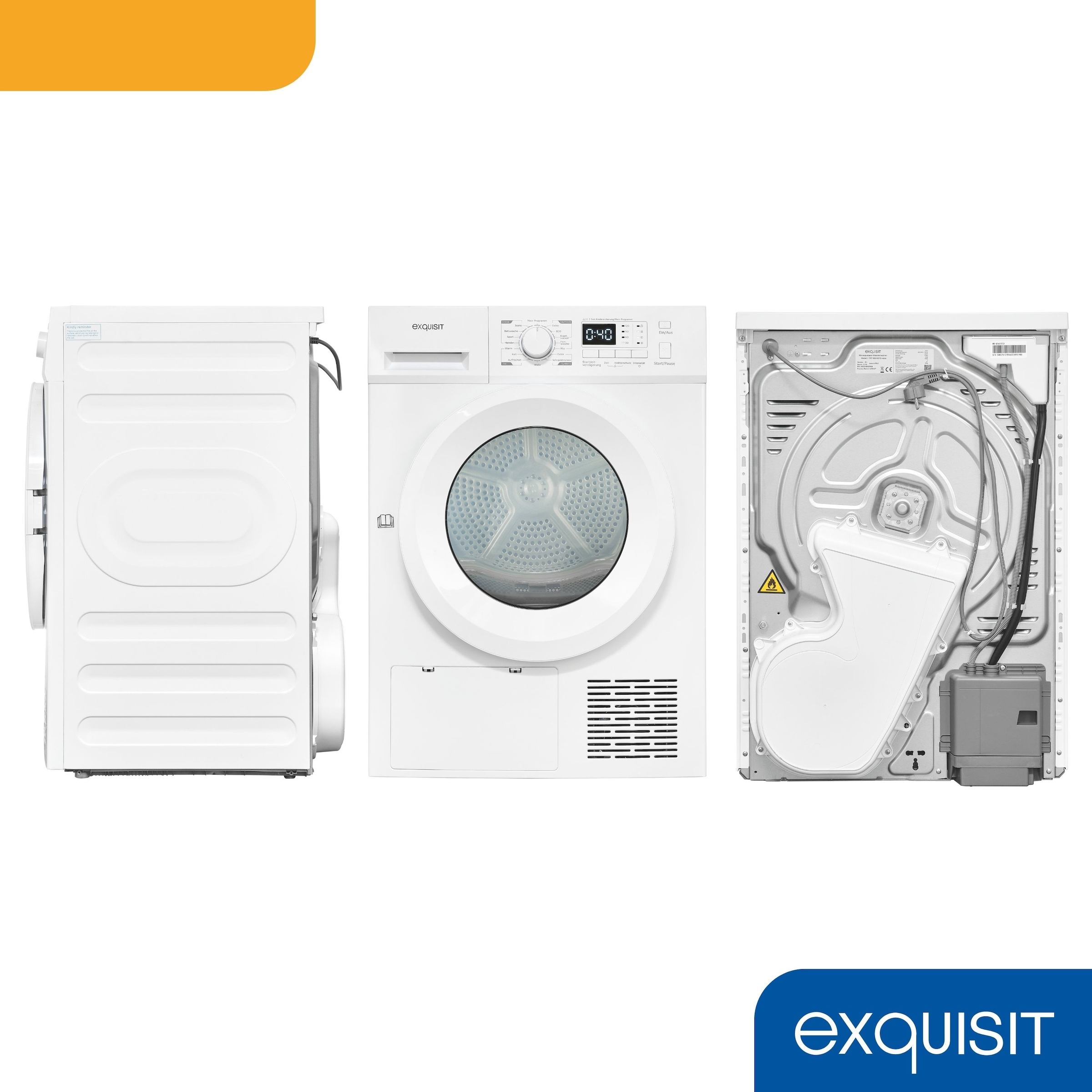 exquisit Wärmepumpentrockner »TWP803-031D weiss«