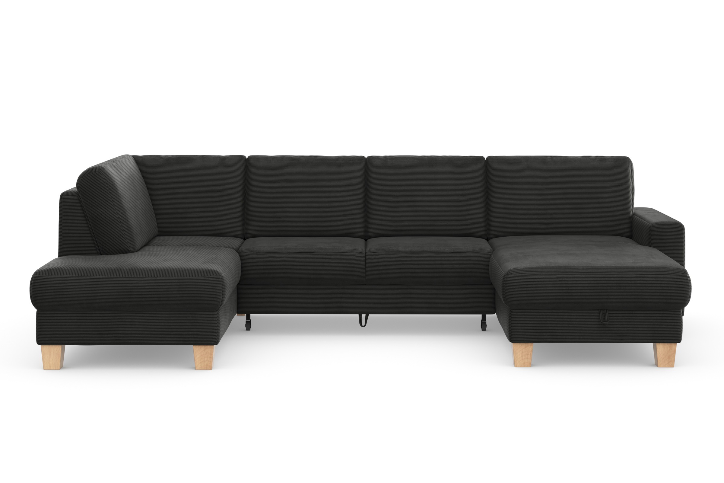 Home affaire Wohnlandschaft »Summer U-Form«, mit oder ohne Bettfunktion und Bettkasten, Cord-Bezug