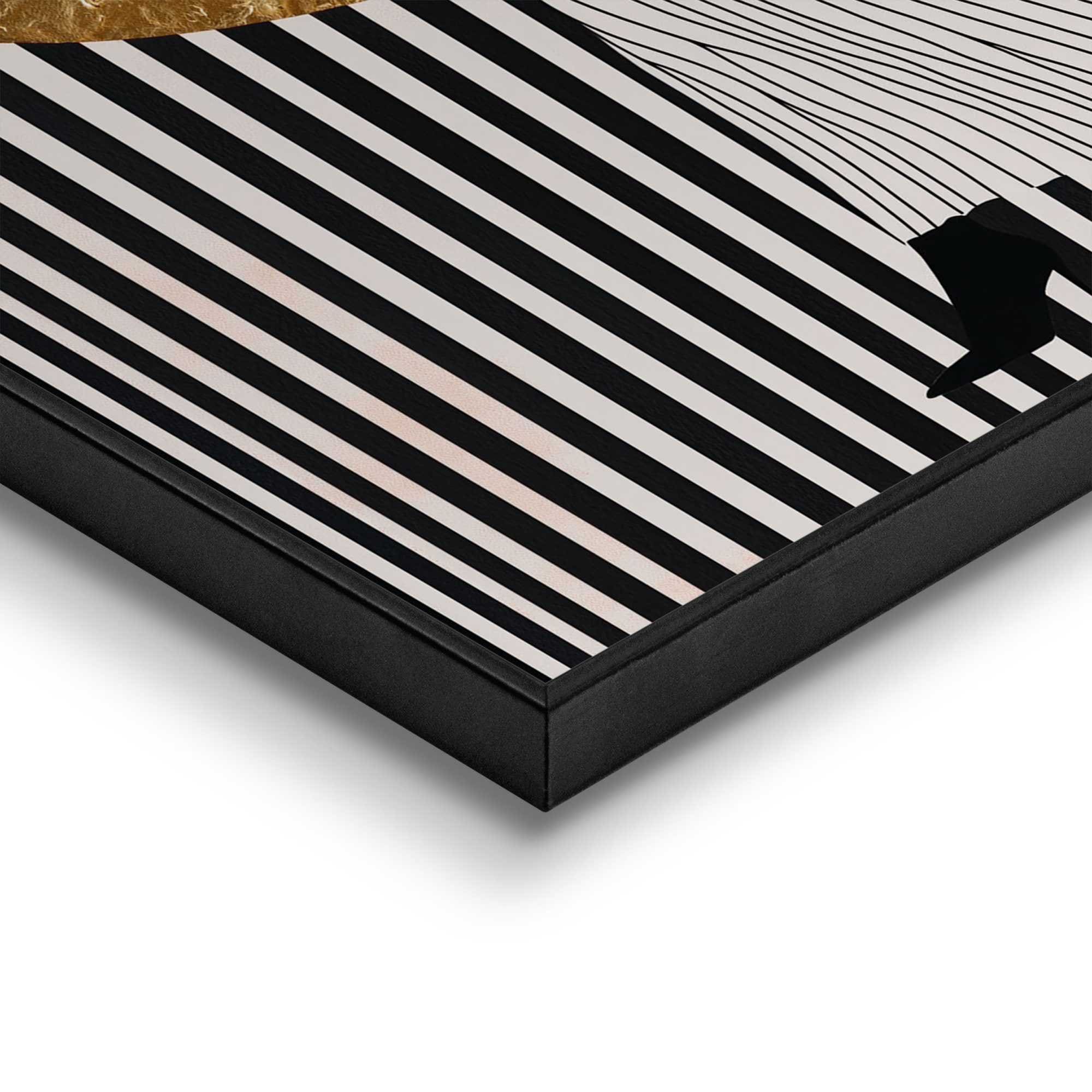 Reinders! Poster »Walking Lady« Wohnzimmer - Dame - Streife - Schwarz-Weiß - MDF - Gold - 30x40 cm