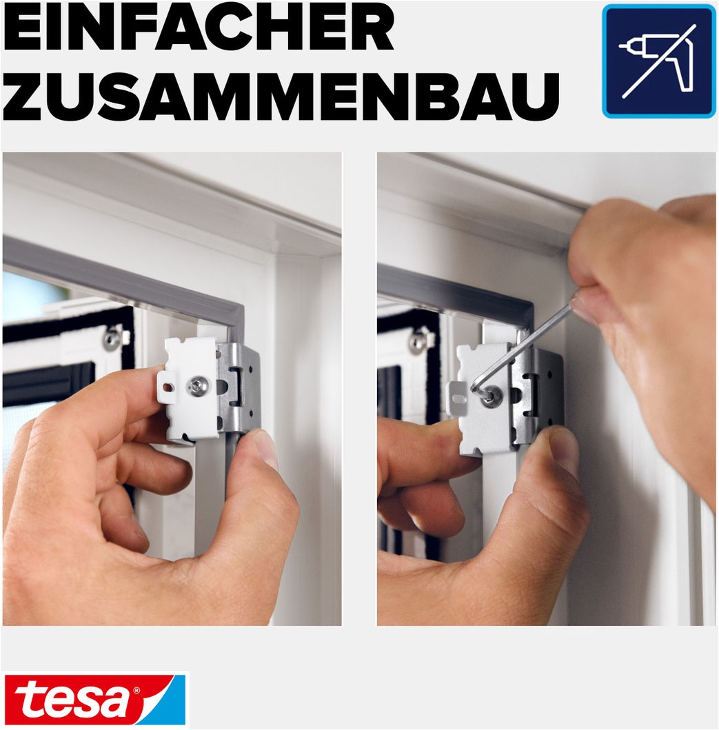 tesa Insektenschutz-Tür »Klemm-Adapter-Set - Tür-Klemme, Montage KIT« Packung, Adapter für FALT Fenster-türen, 3 Stk. tlg. INSECT STOP einfache Montage, ohne Bohren oder Schrauben