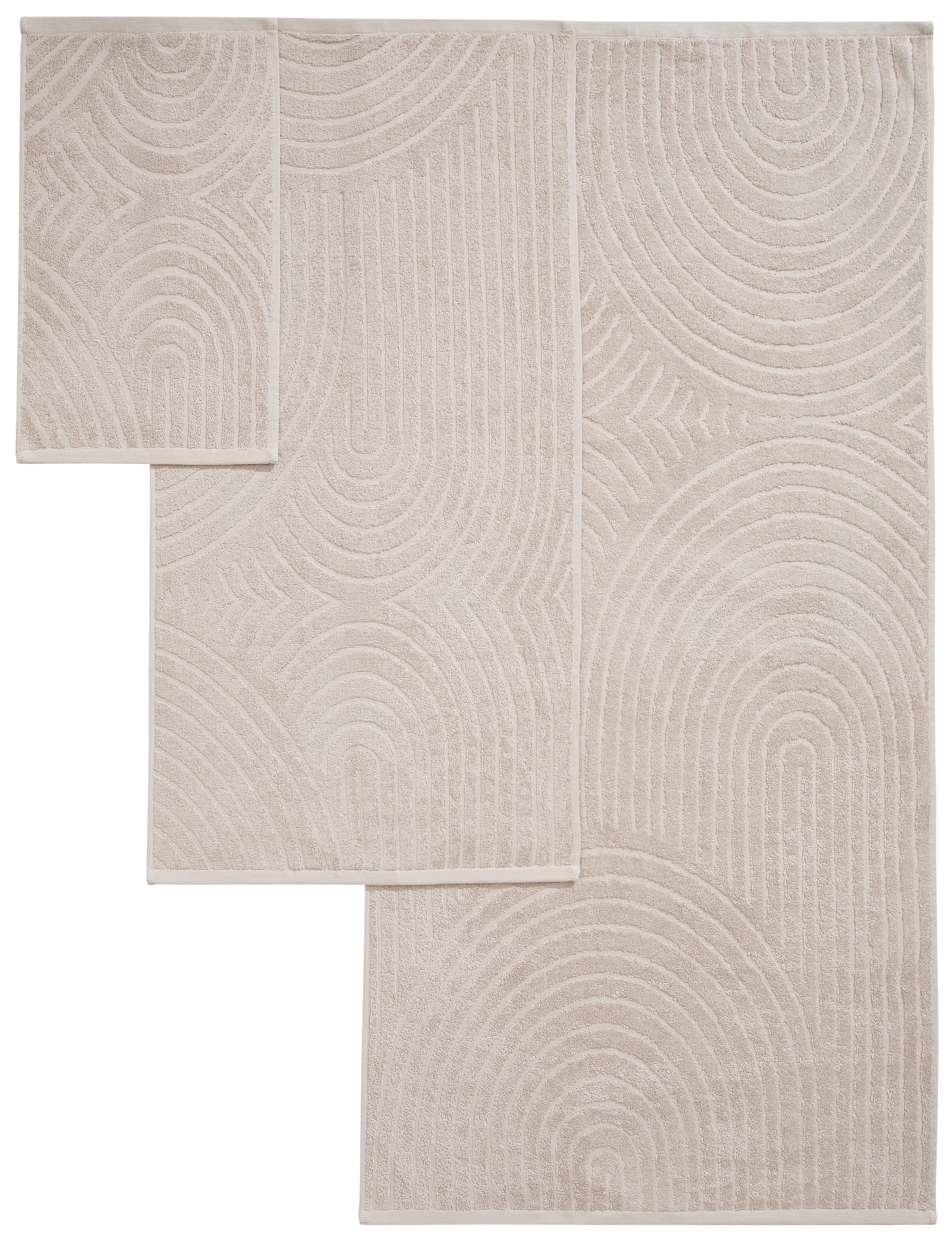 OTTO home Handtuch Set »Handtuchset Ognon, Duschtücher, Handtücher, Gästetücher, Zen« Set 8 Frottier mit Muster, Scandi, Boho, einfarbiges Handtuch-Set 100% Baumwolle