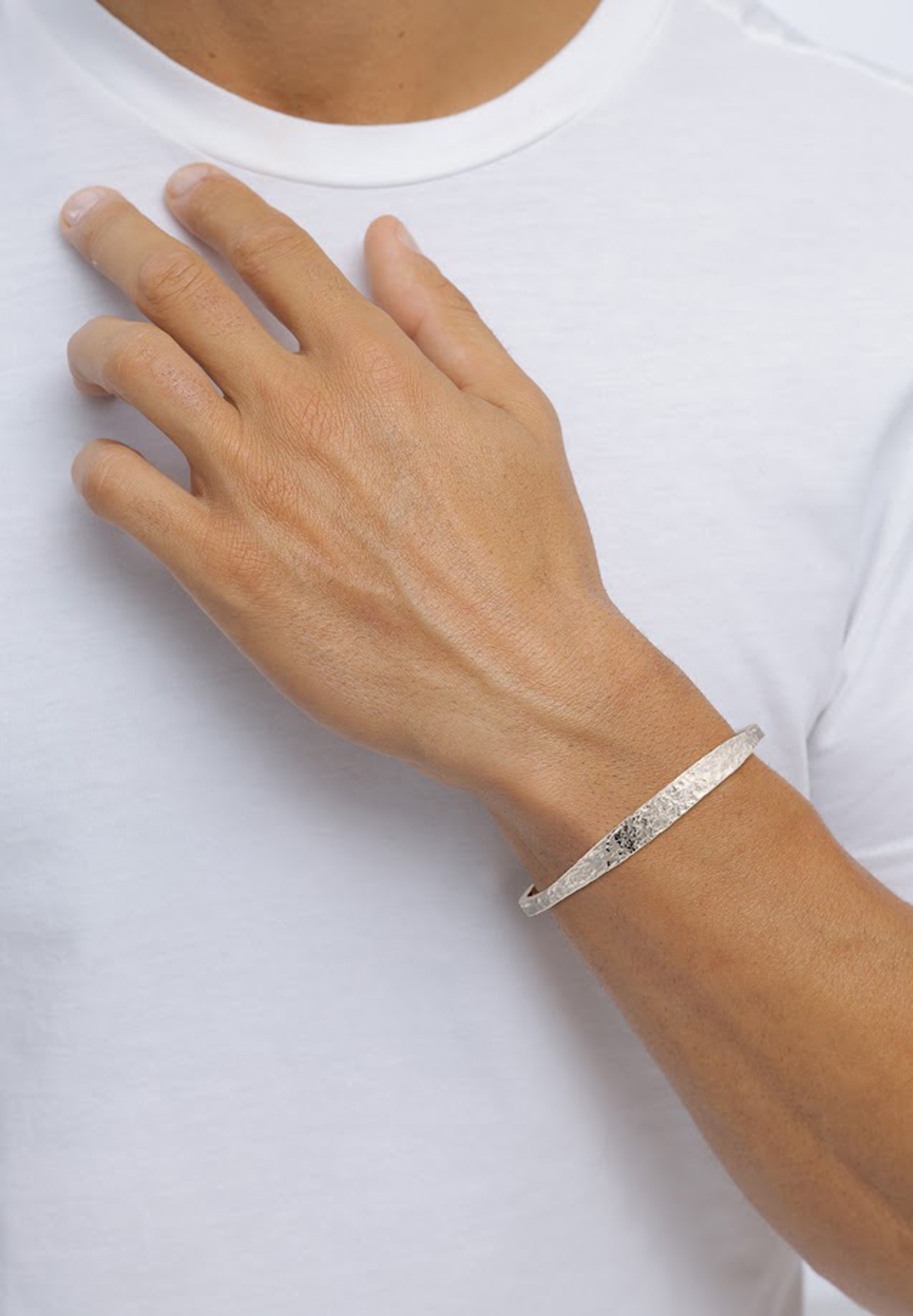 Kuzzoi Armreif »Armband Herren Armreif Handgefertigt Used Look 925 Silber«