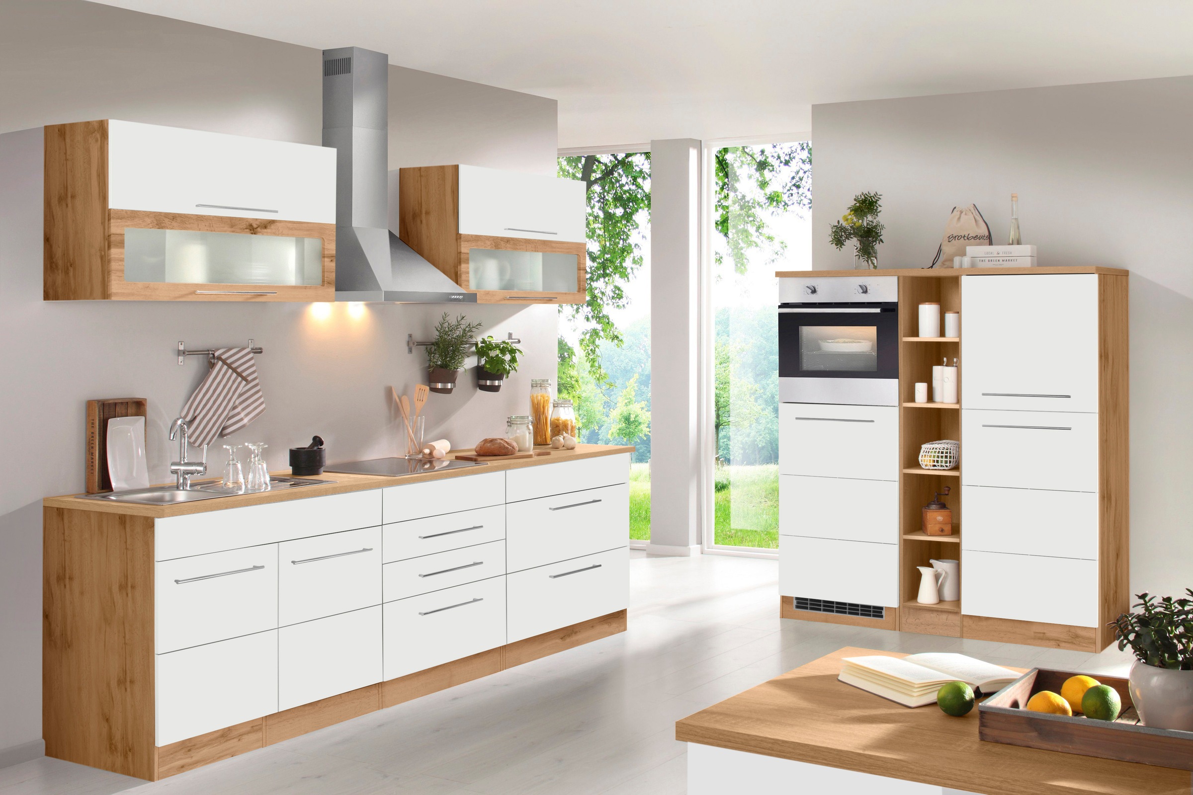HELD MÖBEL Küchenzeile »Wien«, Breite 430 cm, wahlweise mit E-Geräten und Induktion