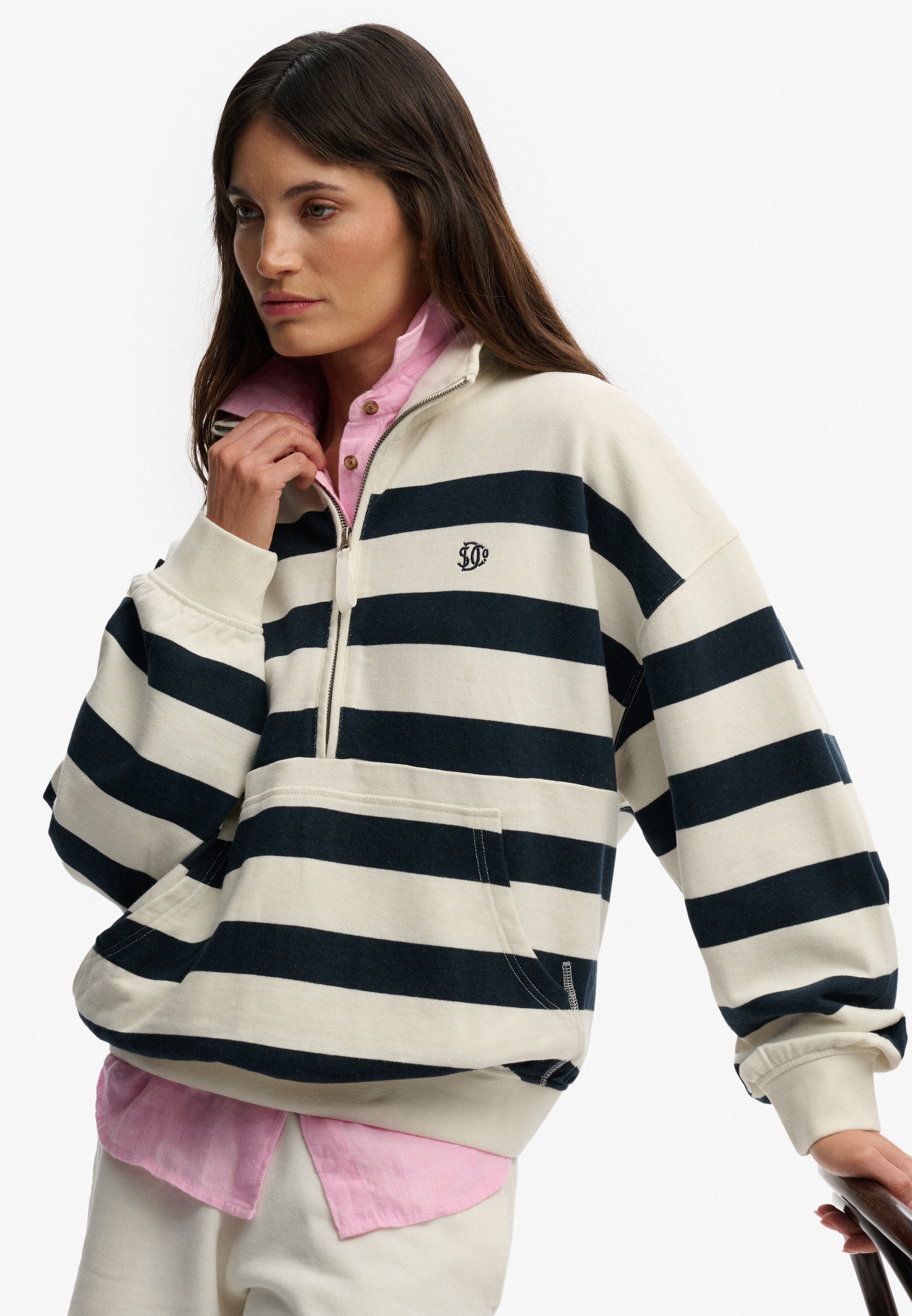 Superdry Sweatshirt »STUDIOS STRIPE HALF ZIP«

