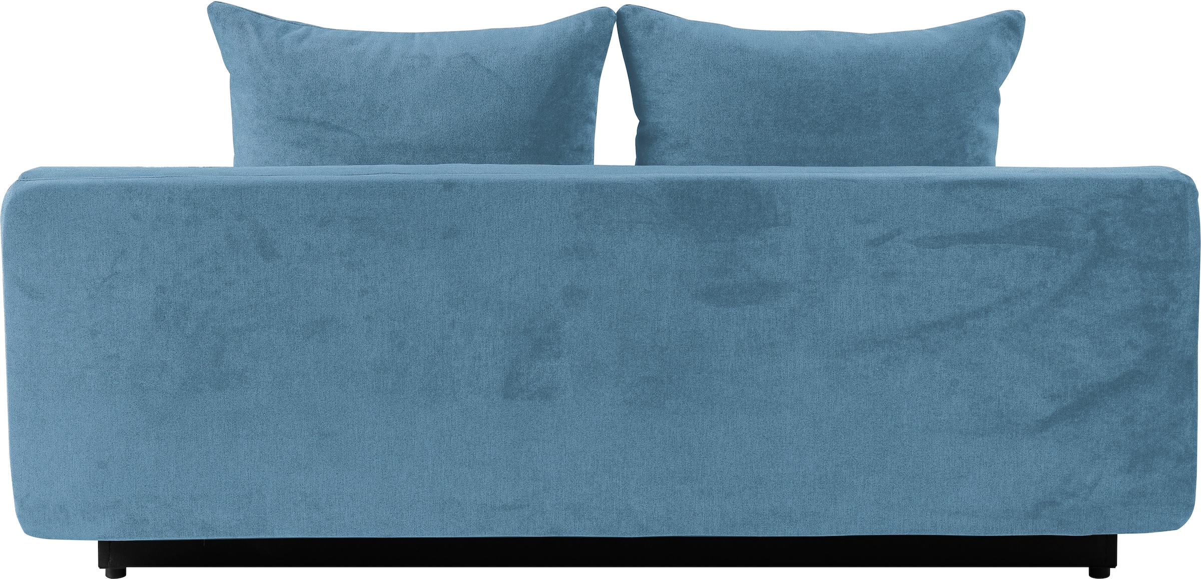 WERK2 Schlafsofa »Biggi komfortabel & elegant, Schlaffunktion, Bettkasten, Breite 206 cm« inkl. losen Kissen, Struktur weich ASTON, hellblau