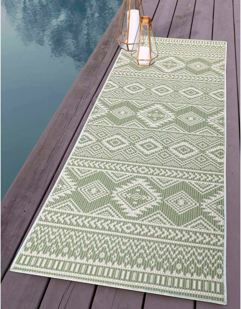 Carpet City Läufer »Palm«, rechteckig, Wetterfest & UV-beständig, für  Balkon, Terrasse, Küche, flach gewebt