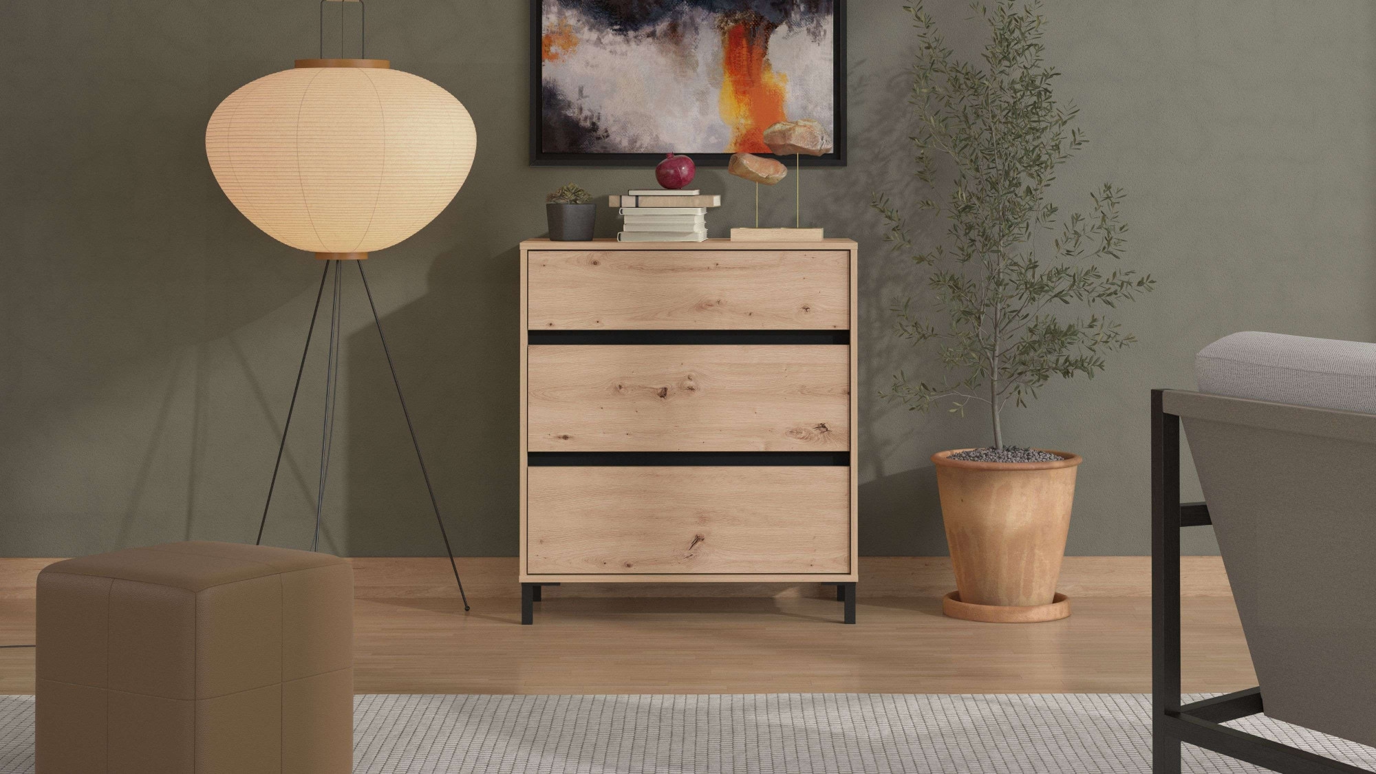 INOSIGN Kommode »Marron, Schubkastenkommode, Höhe 90 cm, Breite 80 cm« Breiten 80 cm, mit geräumigen Schubladen