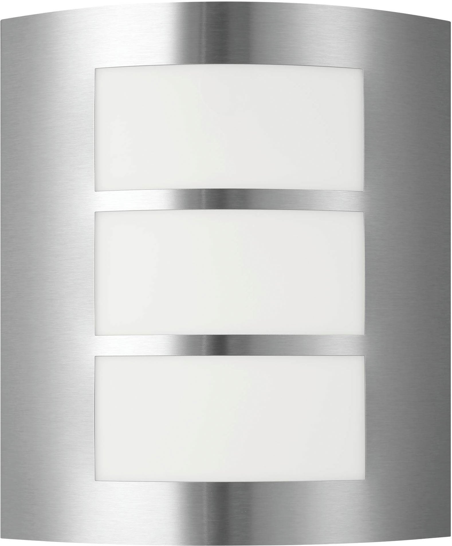 EGLO Wandleuchte »City, Wandlampe, Außenbeleuchtung, Außenlampe, silber, weiß, E27, IP44« E27 1 Stk. Wand-/Deckenleuchte - L23,5 x H26 x AL9 cm - edelstahl - 1X60W exkl.