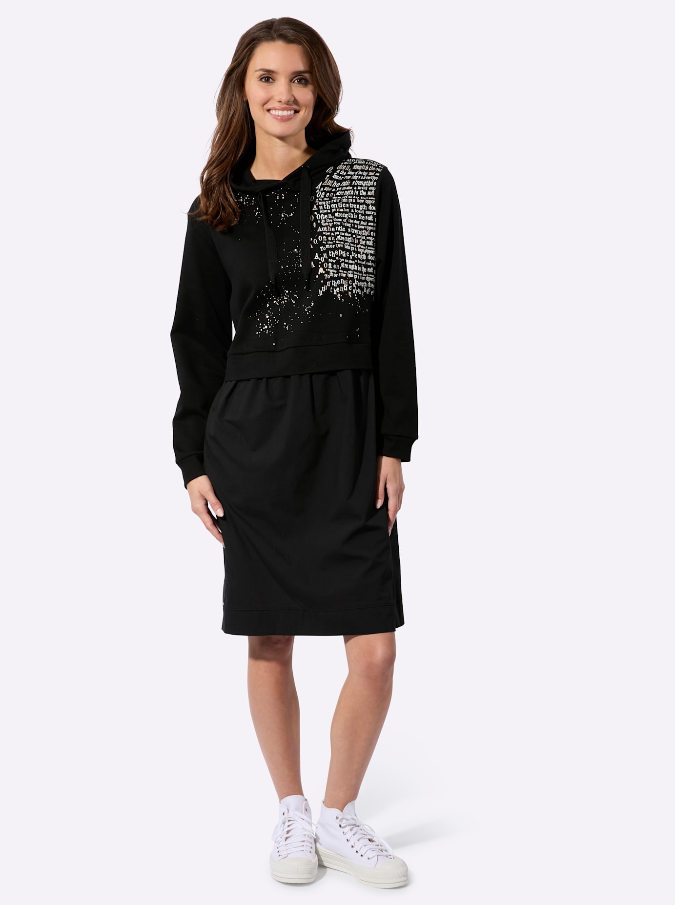 Inspirationen Druckkleid »Kleid« Nahttasche