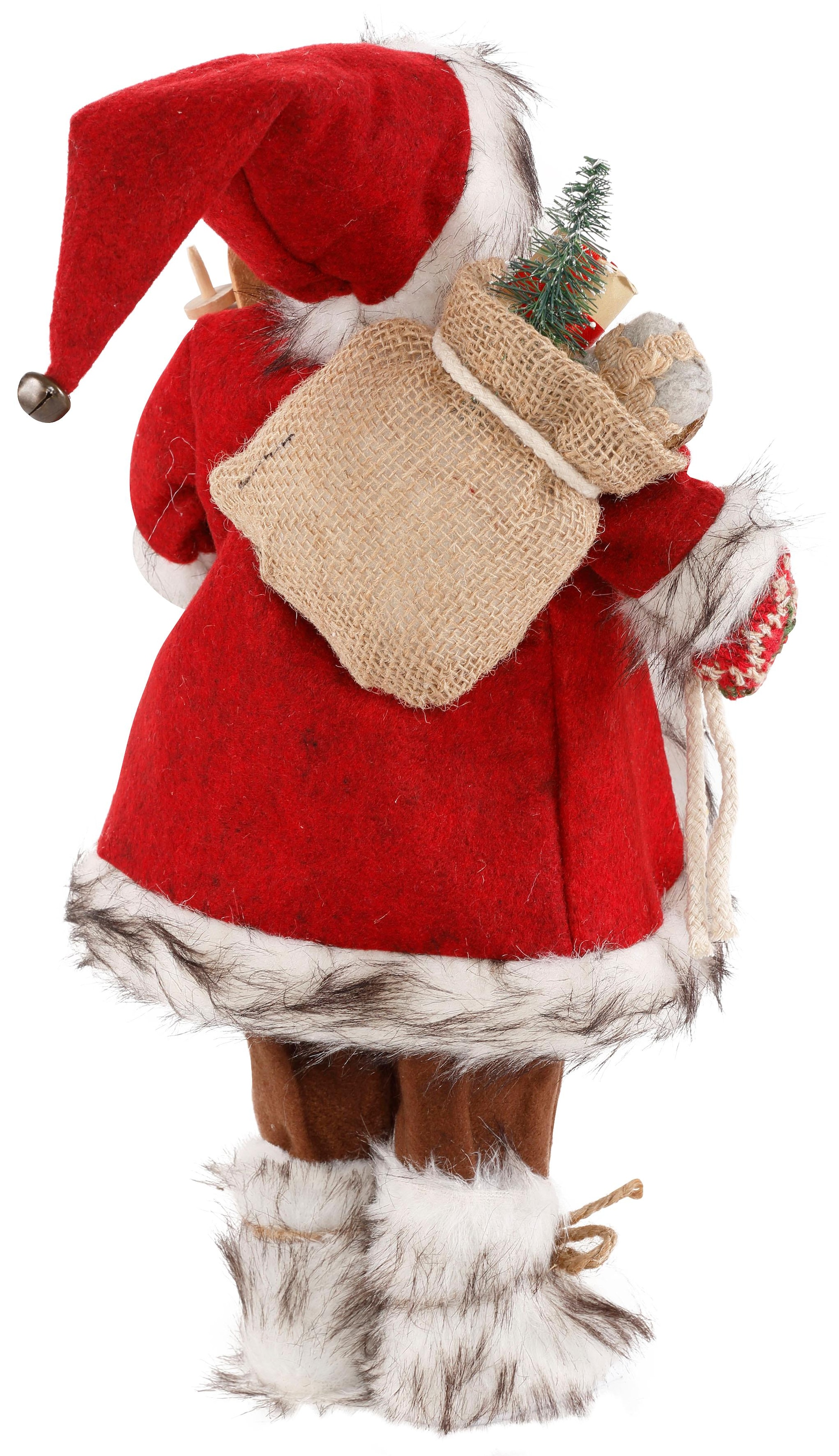 dem Weihnachtsdeko, Weihnachtsmann unter Dekofigur, HOMECOLLECTION HOSSNER Arm mit »Santa Weihnachtsfigur Geschenken«, Rechnung auf - Skiern und kaufen