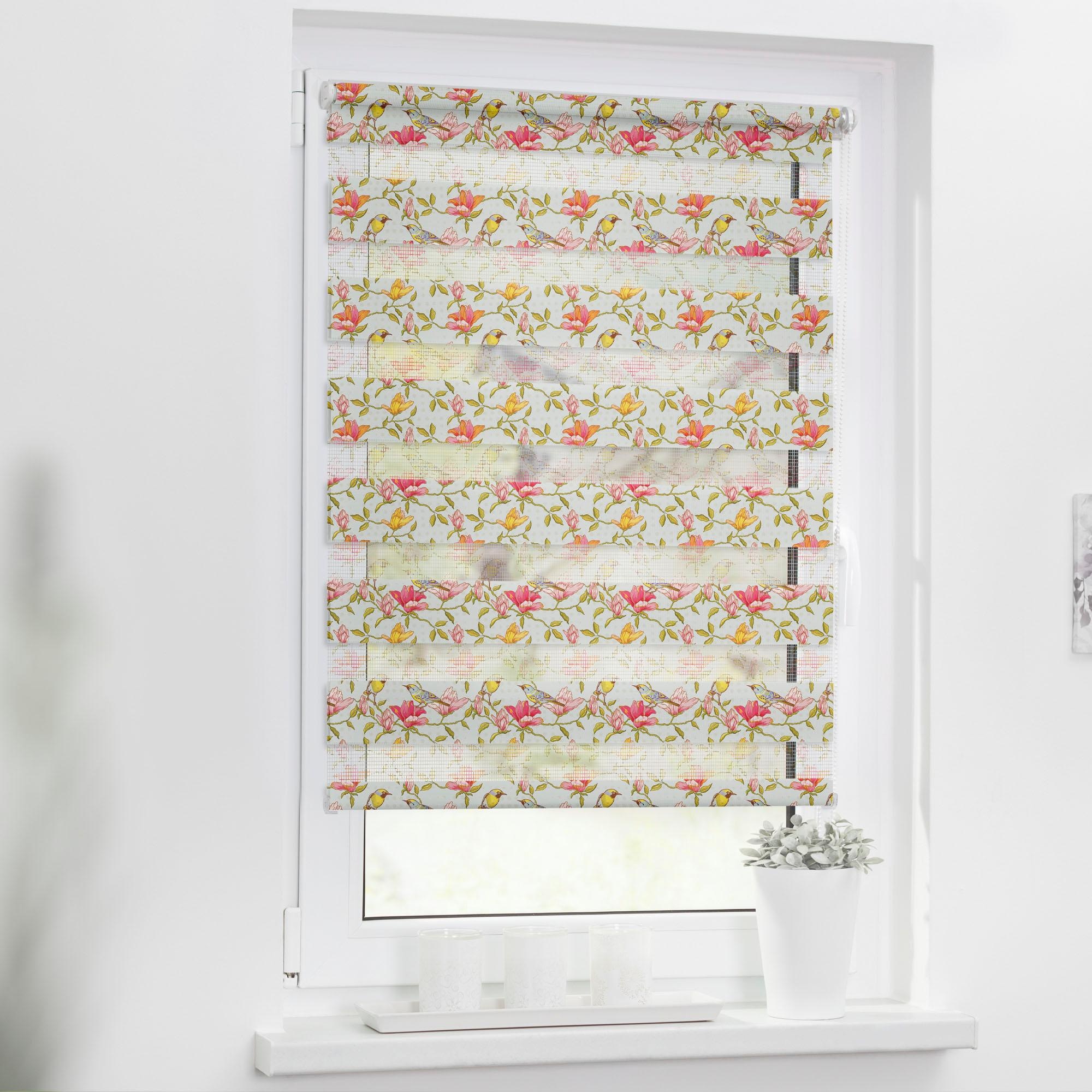 LICHTBLICK ORIGINAL Doppelrollo »Duo Rollo Motiv Birds«, Lichtschutz, ohne Bohren, freihängend, bedruckt