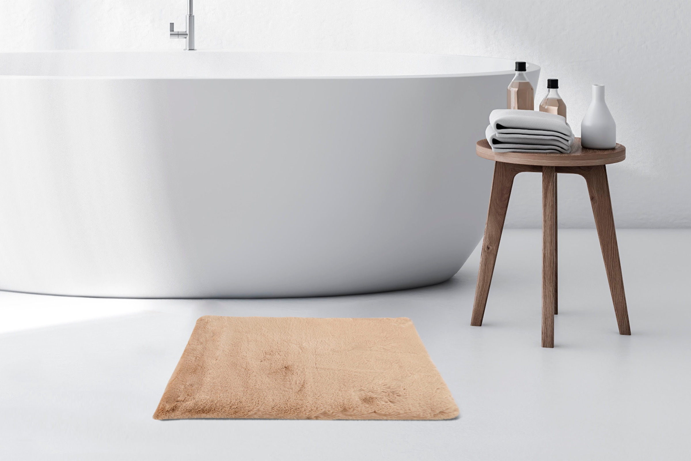 Kayoom Badematte »Rabbit«, rutschhemmend beschichtet, fußbodenheizungsgeeignet, weiche Kaninchenfell Haptik, Badezimmer, Kinderzimmer, Schlafzimmer