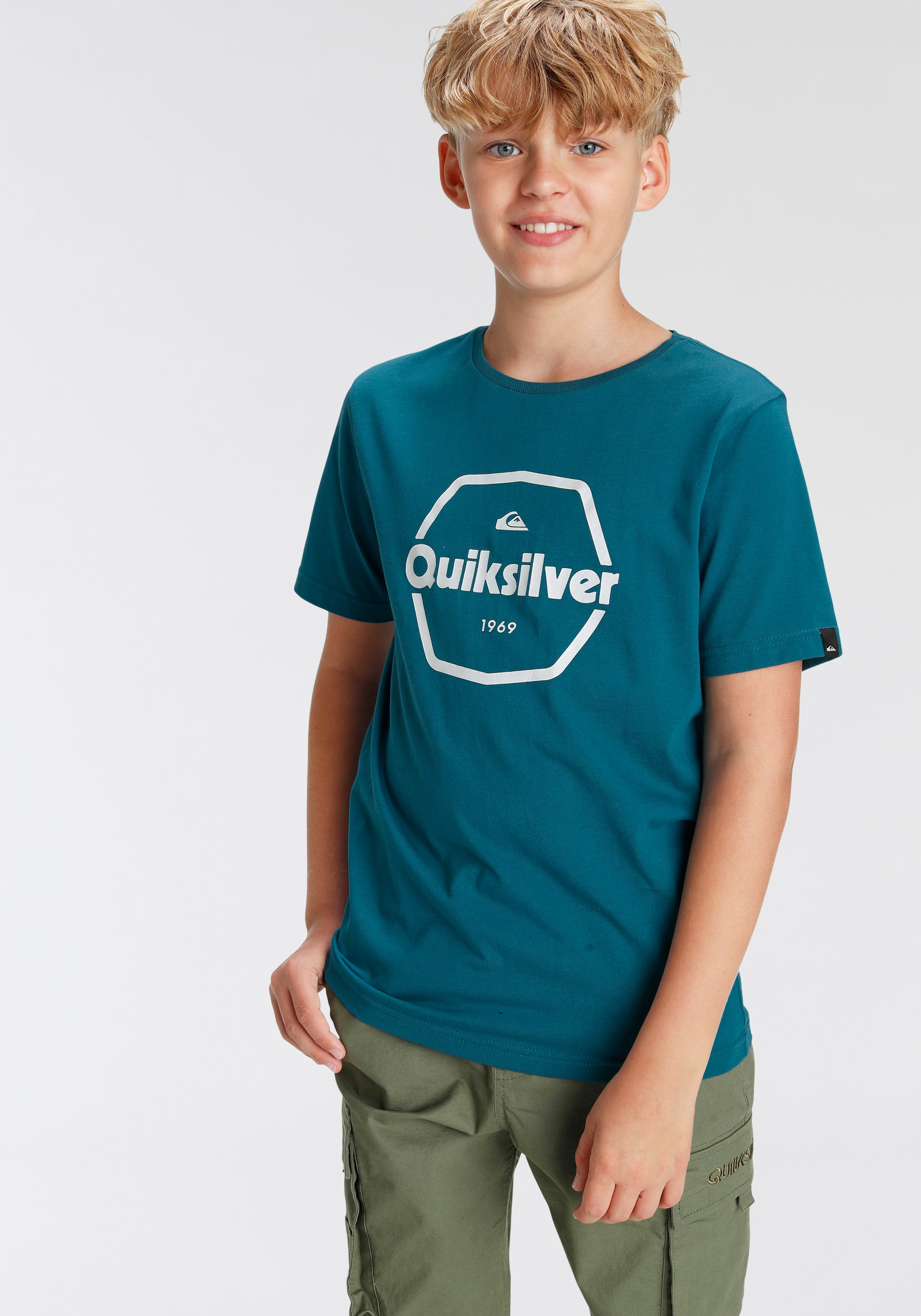 Quiksilver T-Shirt mit »Jungen tlg.) (Packung, Logodruck«, Doppelpack 2 bei