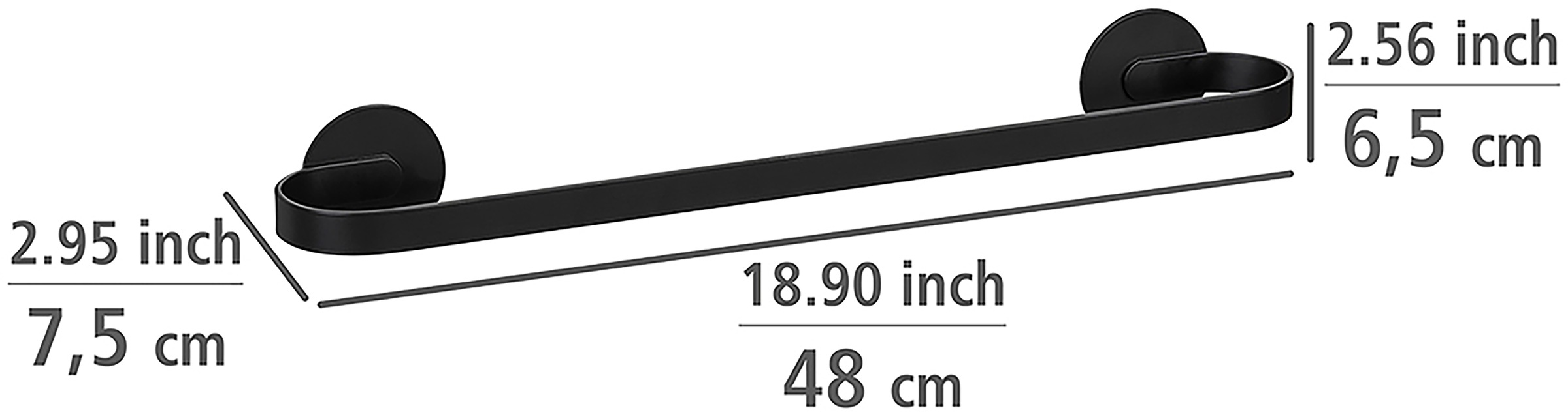 WENKO Handtuchstange »Turbo-Loc® Modell Uno Bivio« aus Aluminium, Befestigen ohne Bohren, 40 cm