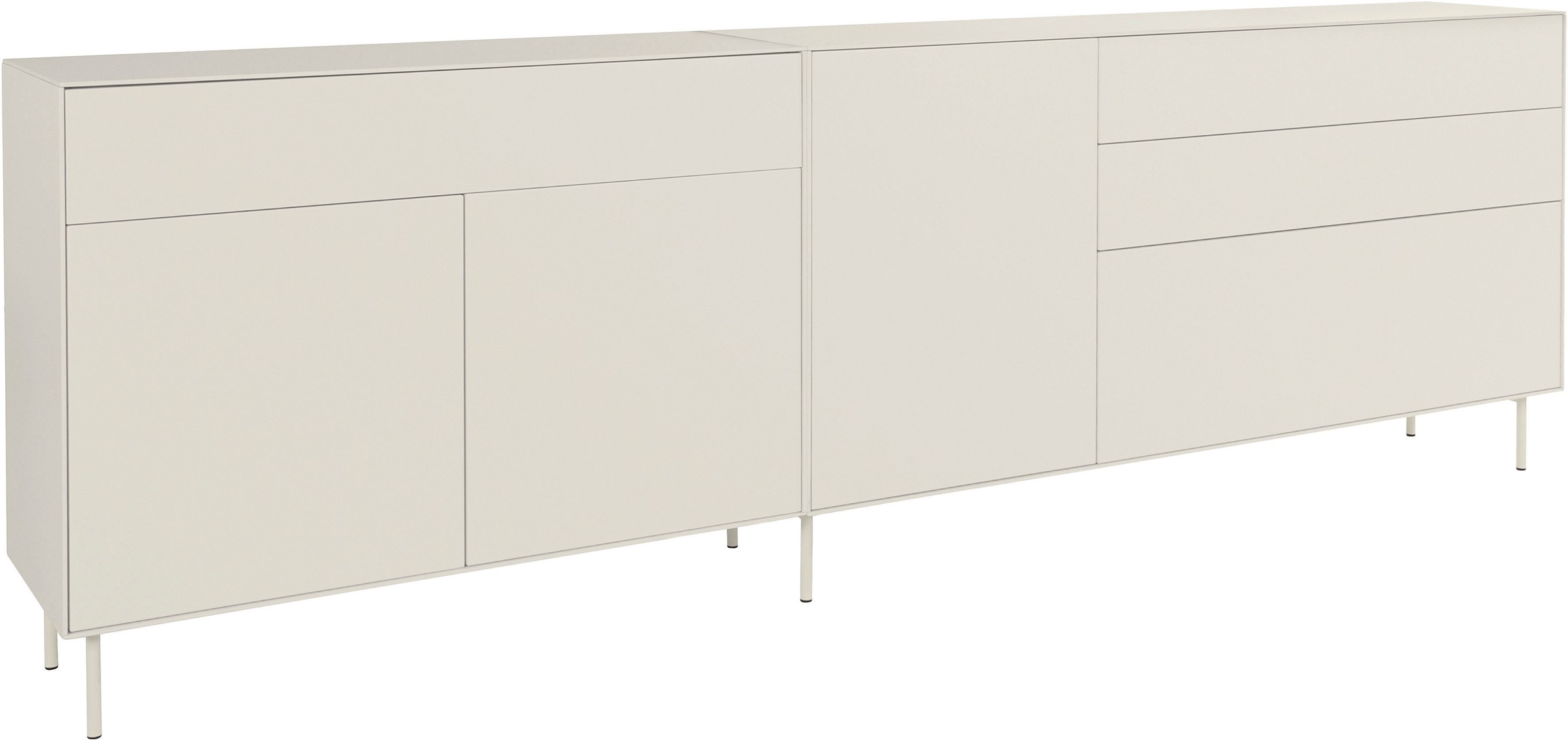 LeGer Home by Lena Gercke Sideboard »Essentials«, (2 St.), Breite: 279cm, MDF lackiert, Push-to-open-Funktion