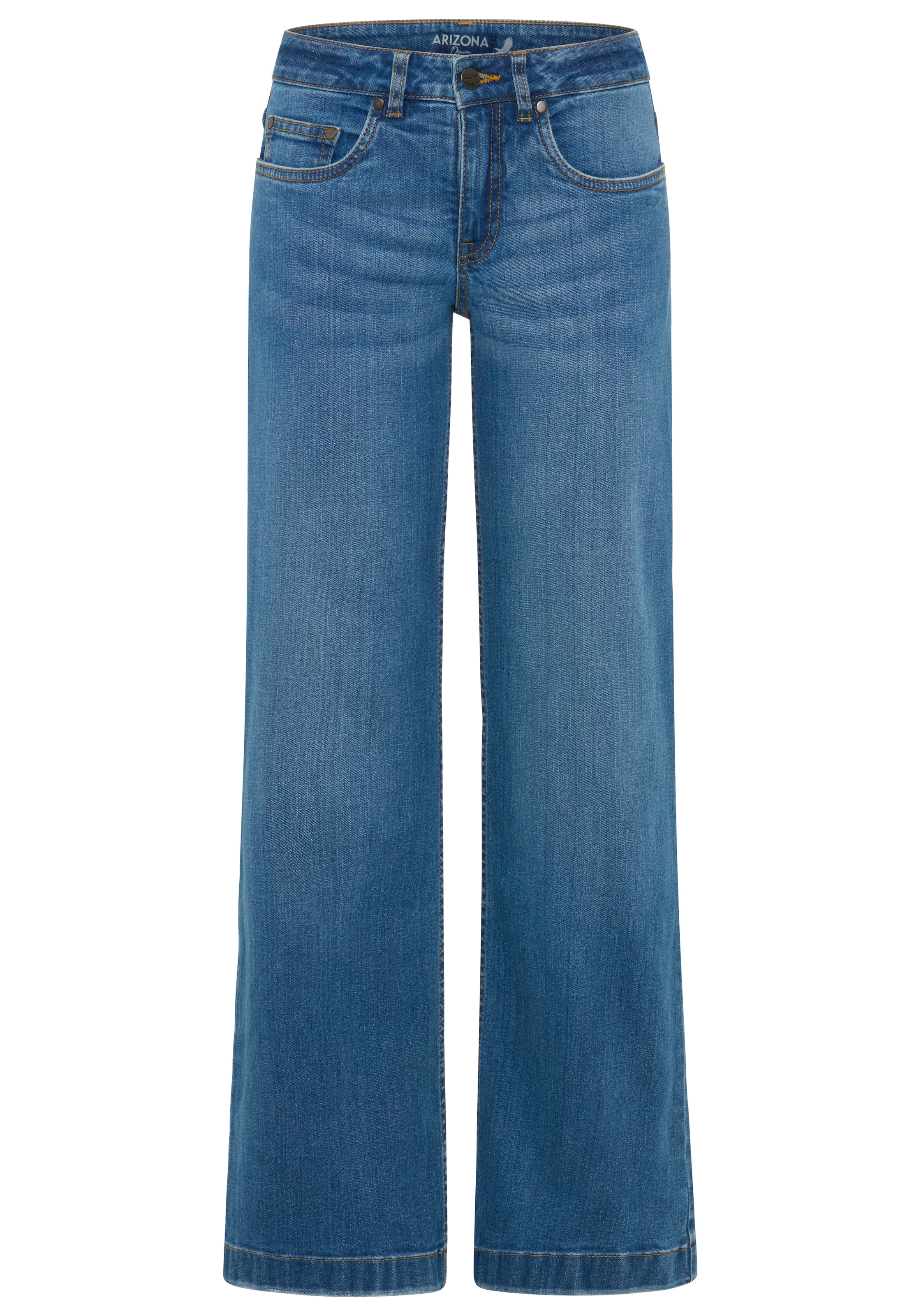 Arizona Weite Jeans »mit modischem Beinverlauf« mit geradem Beinverlauf, knöchellange Schnittform, normale Leibhöhe