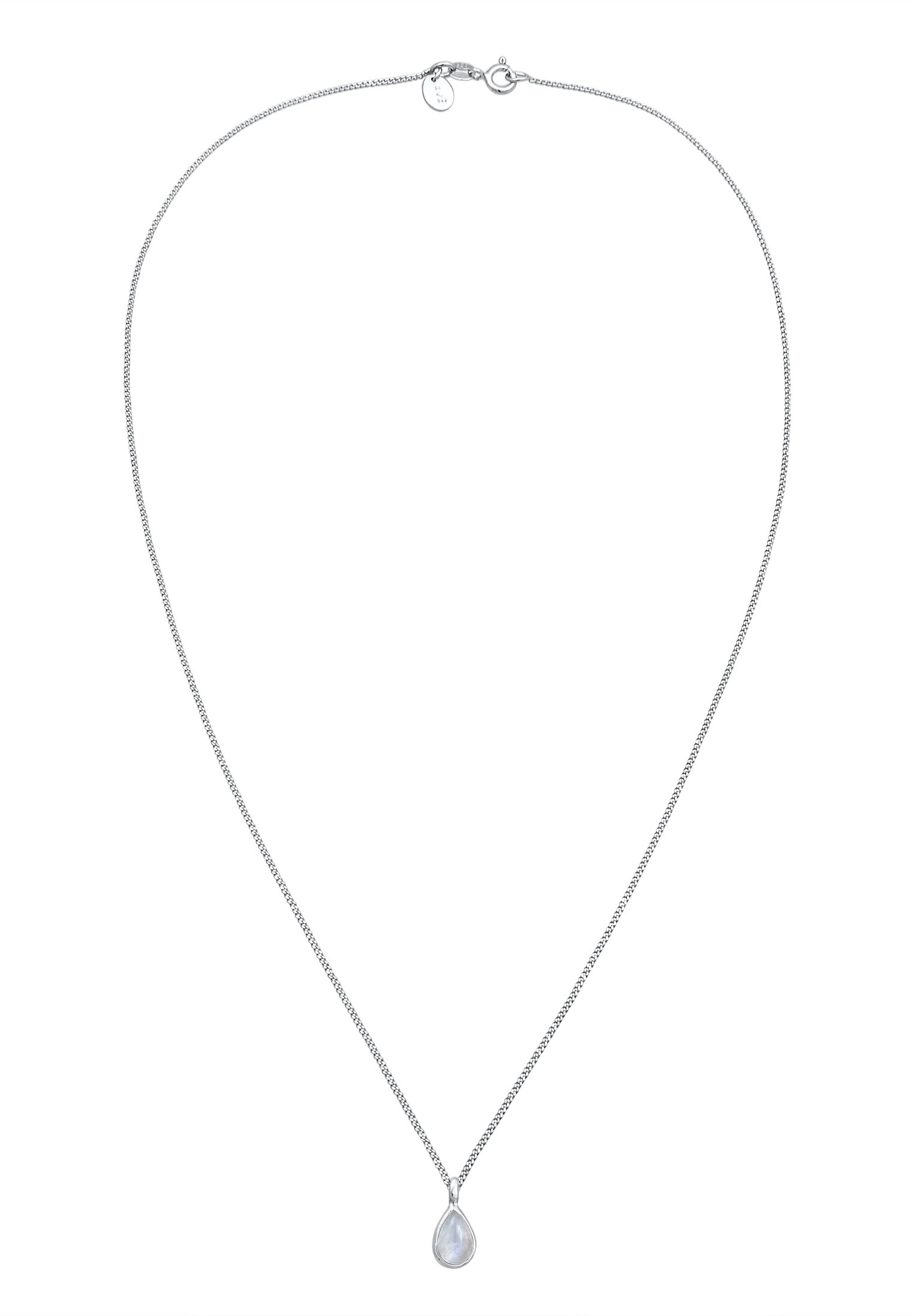 Elli Premium Kette mit Anhänger »Halskette Tropfen Mondstein Elegant 925 Silber«