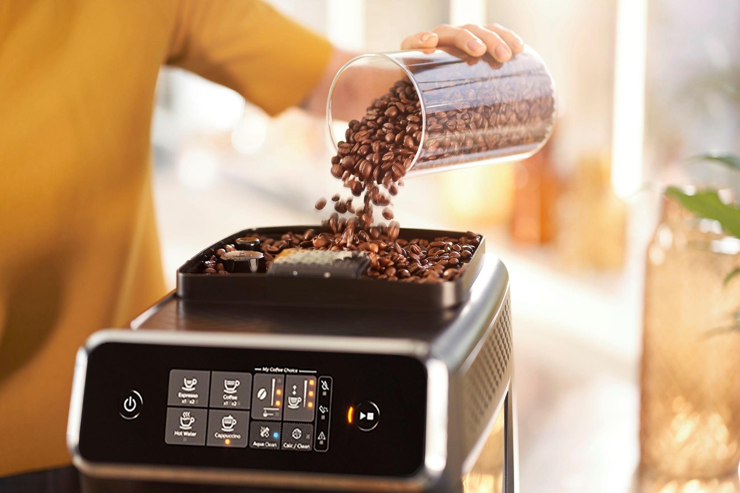 3 Kaffeespezialitäten matt-schwarz und Philips Garantie EP2236/40 mit anpassbarer Serie »2200 Stärke, XXL Kaffeevollautomat Jahren 3 LatteGo«, für