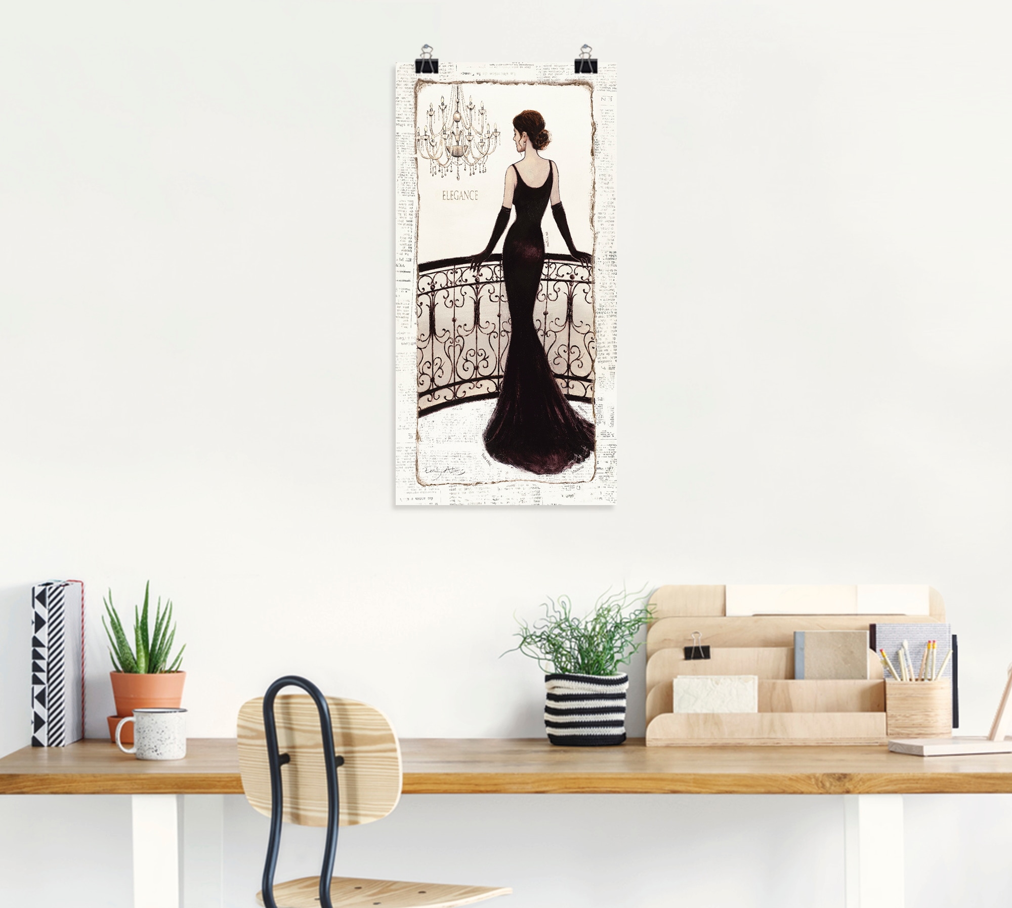 Artland Wandbild »Die schöne in Schwarz«, Frau, (1 St.), als Leinwandbild,  Wandaufkleber oder Poster in versch. Größen auf Rechnung bestellen | Kunstdrucke