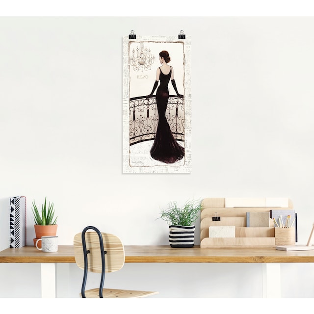 Artland Wandbild »Die schöne in Schwarz«, Frau, (1 St.), als Leinwandbild,  Wandaufkleber oder Poster in versch. Größen auf Rechnung bestellen