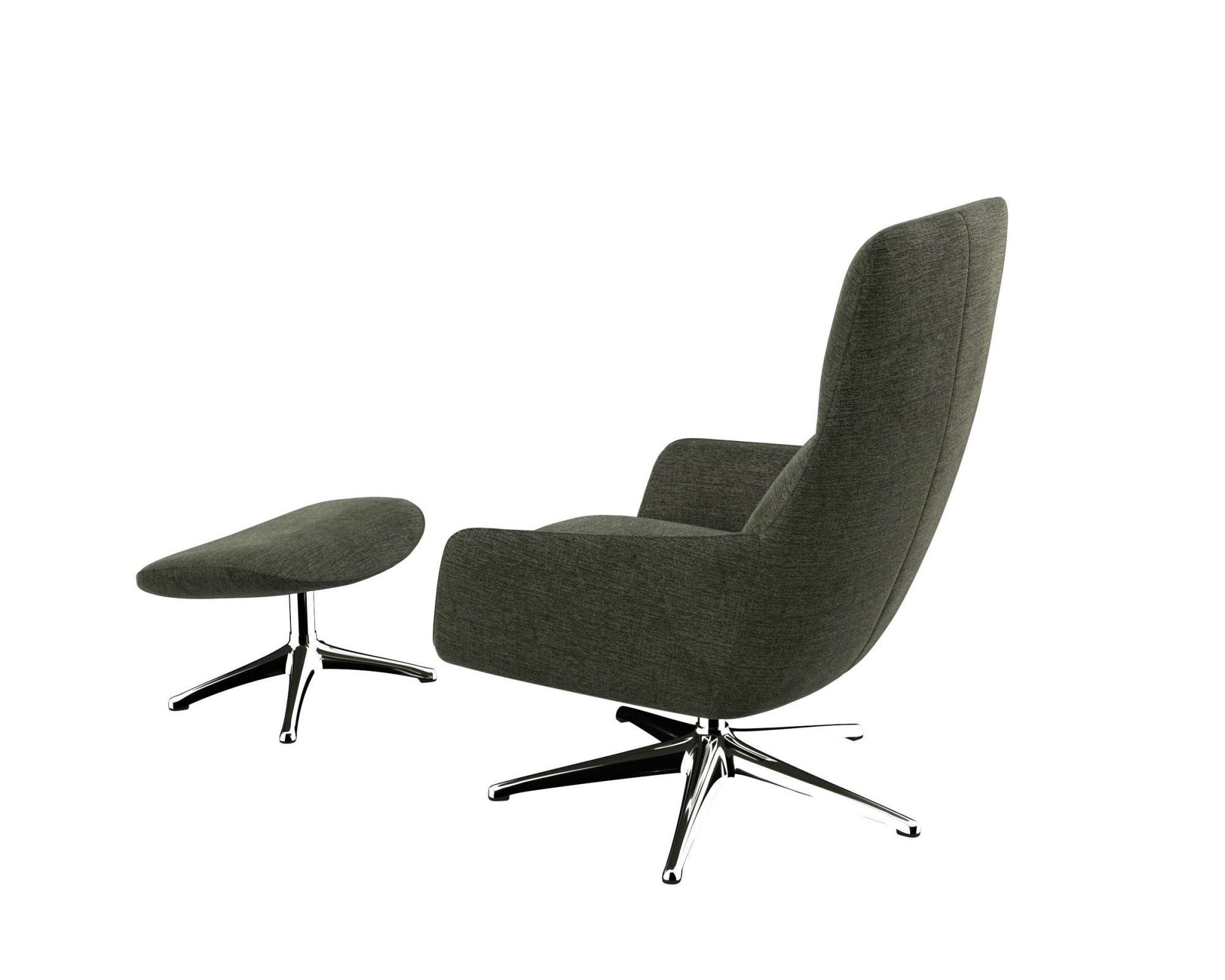 FLEXLUX Drehsessel »Marinella, Relaxsessel, TV-Loungesessel, Polstersessel,«, Liegefunktion, drehbar, Fuß Alu
